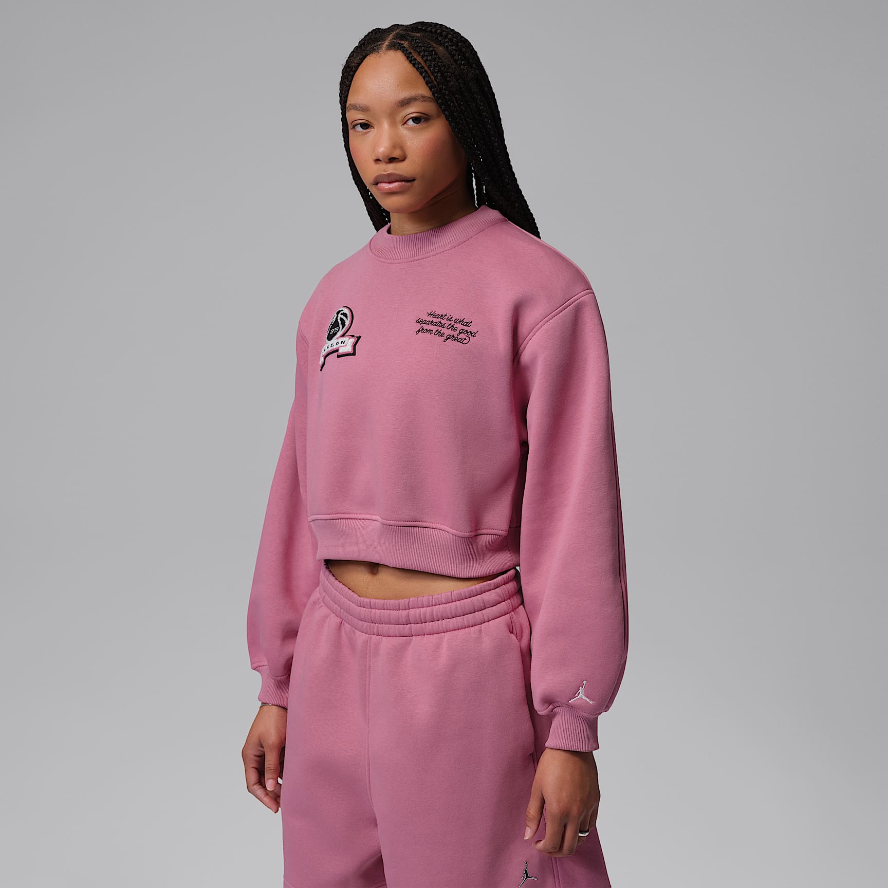 Sweat court à col ras-du-cou Jordan Brooklyn Fleece pour femme