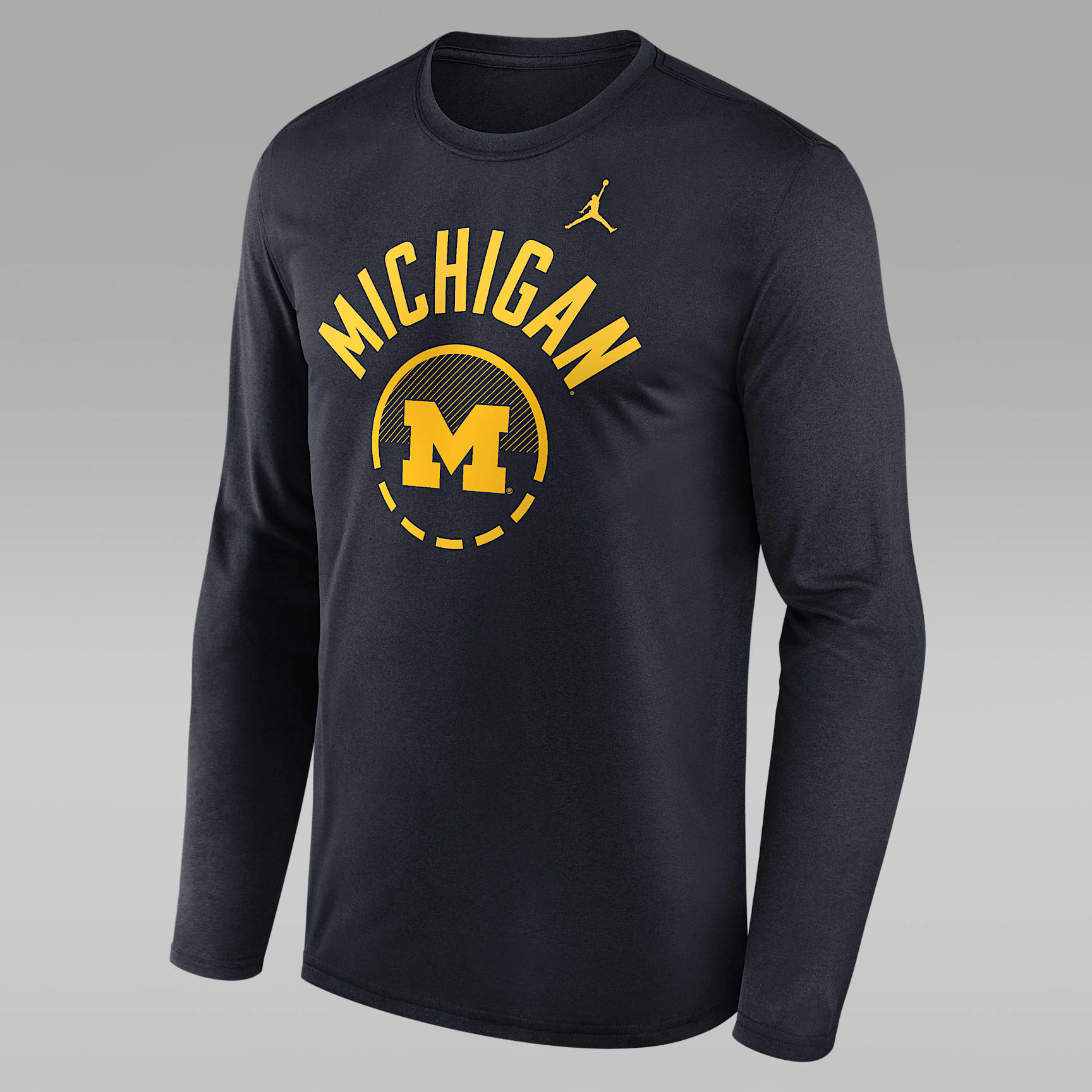Michigan Courtside Men's Jordan Brand Dri-FIT College Long-Sleeve T-Shirt