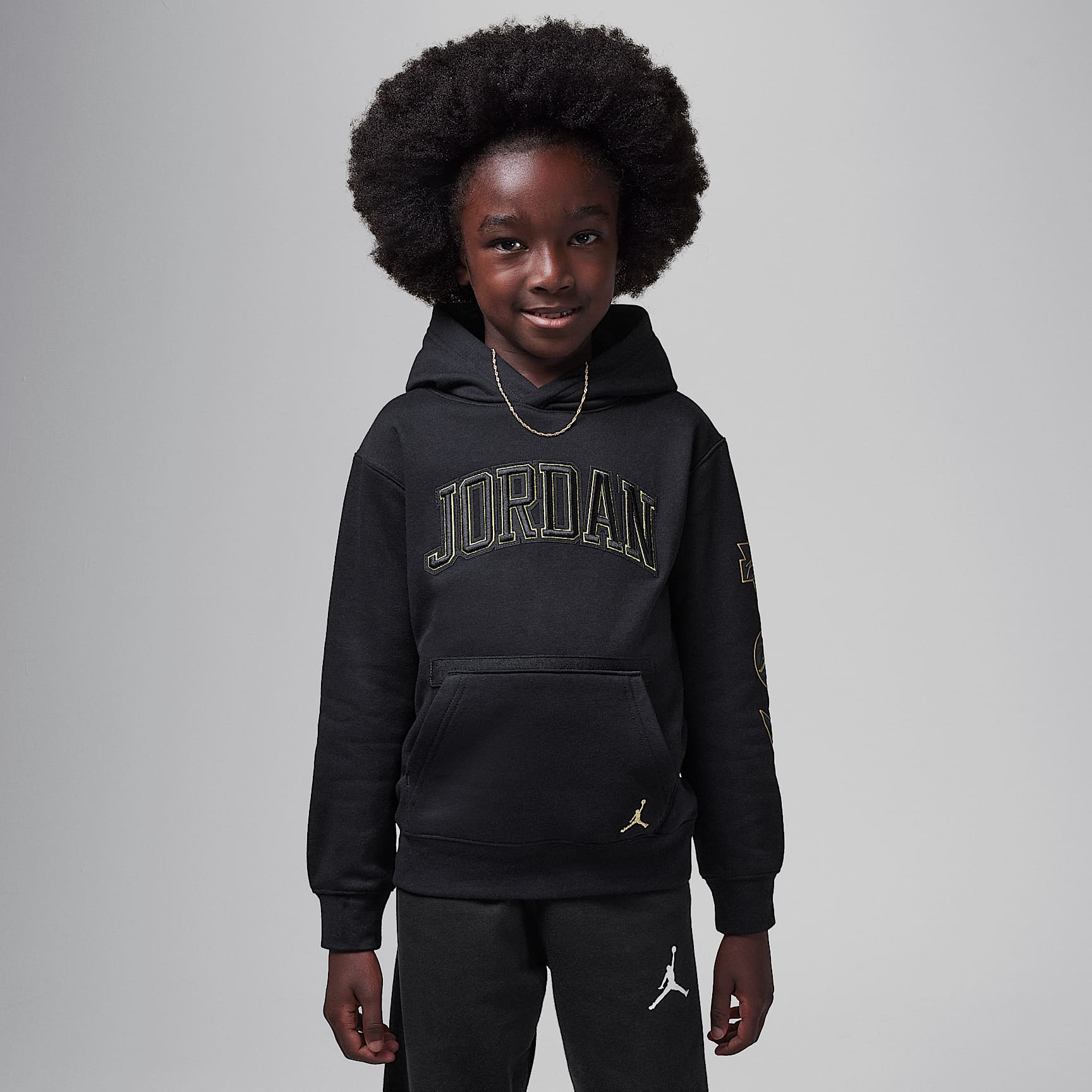 Sudadera con gorro sin cierre para niños talla pequeña Jordan "See Me Shine"