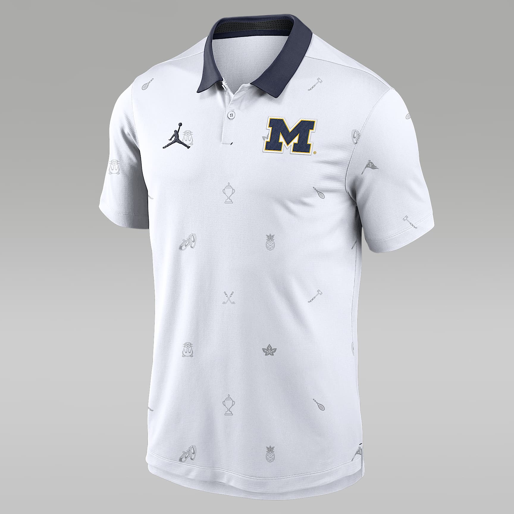 Polo universitario Dri-FIT Jordan para hombre Michigan Vapor Pattern