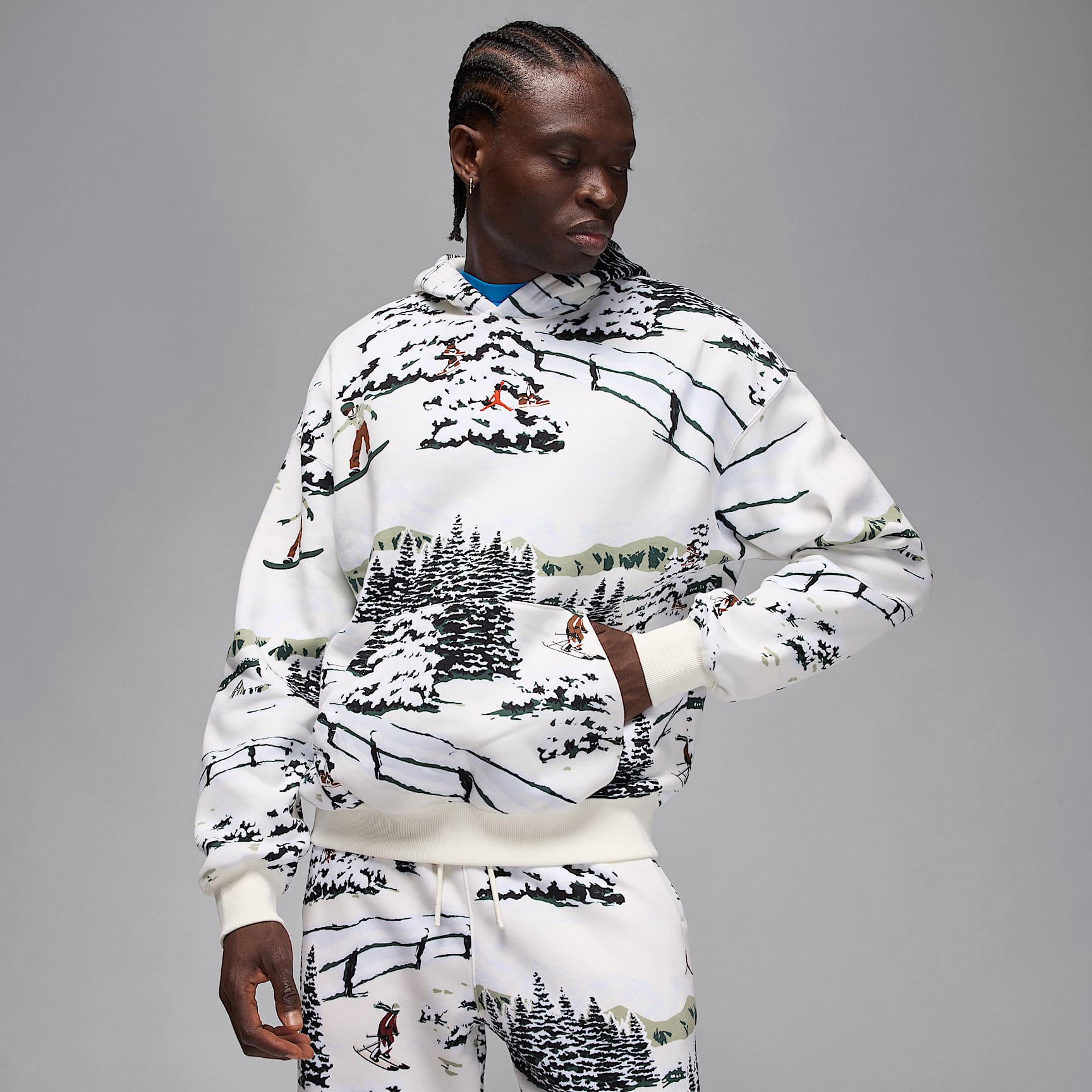 조던 브루클린 플리스 남성 풀오버 후디