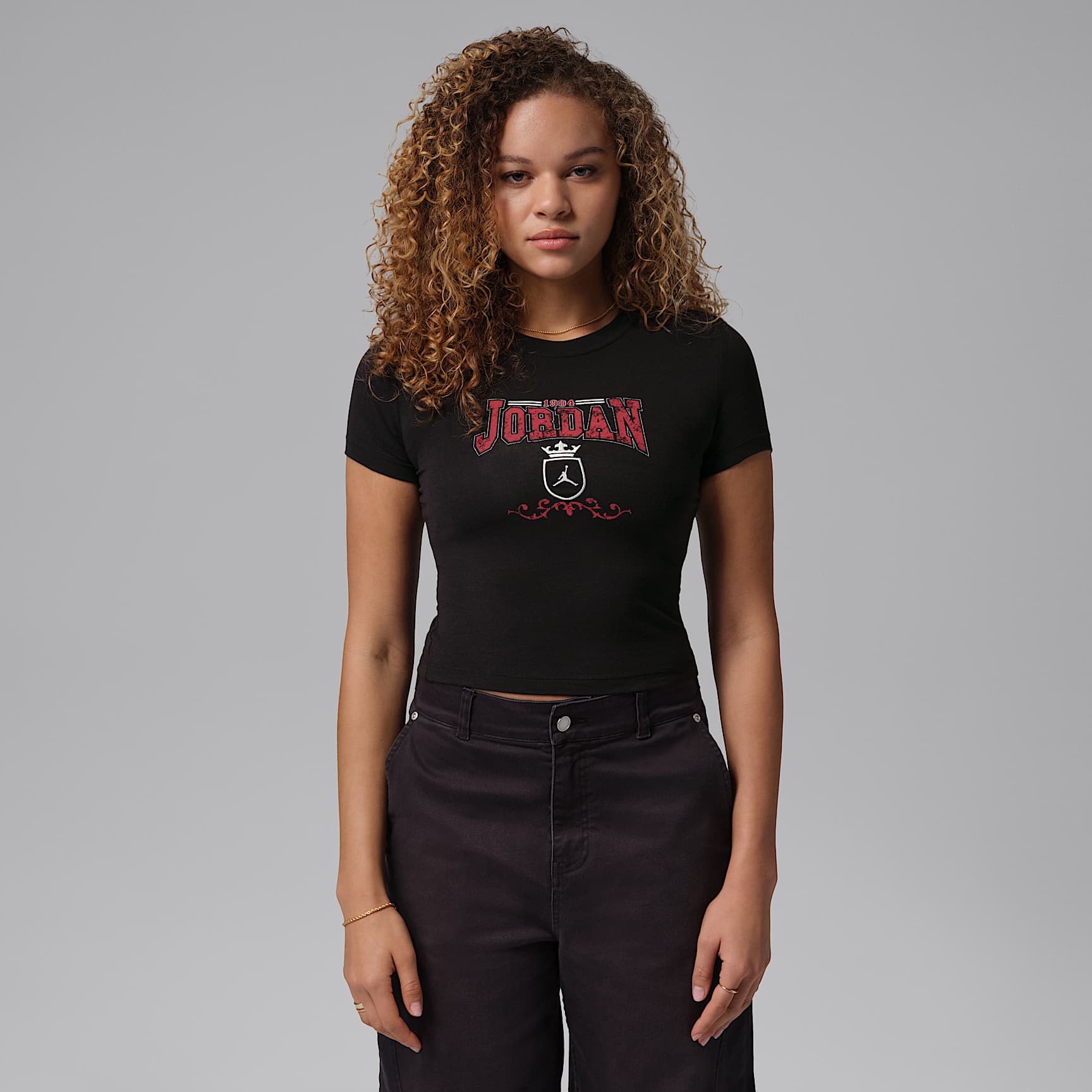 T-shirt recortada Jordan Brooklyn para mulher