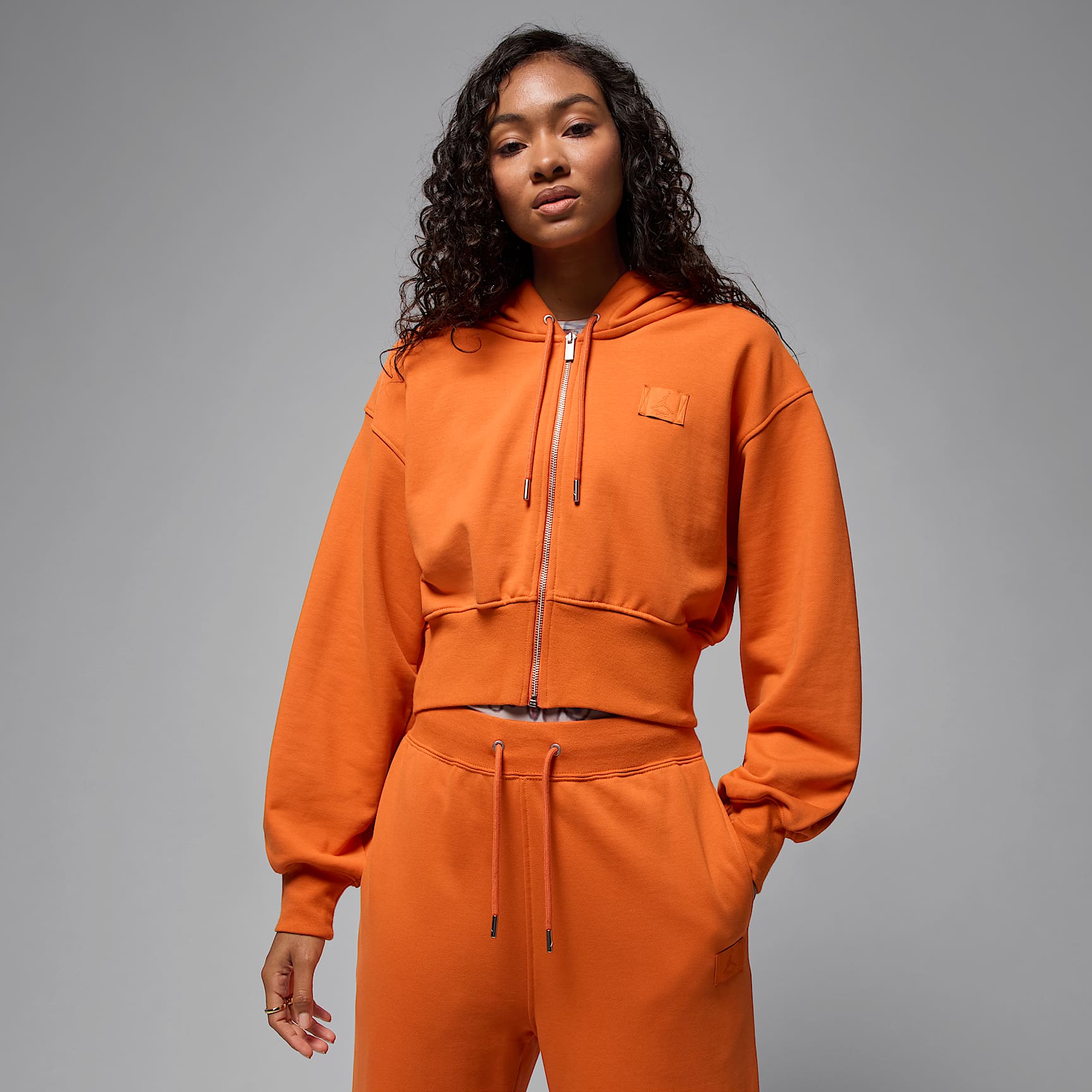 Sudadera con gorro cropped con forro de satén para mujer Jordan Flight Fleece