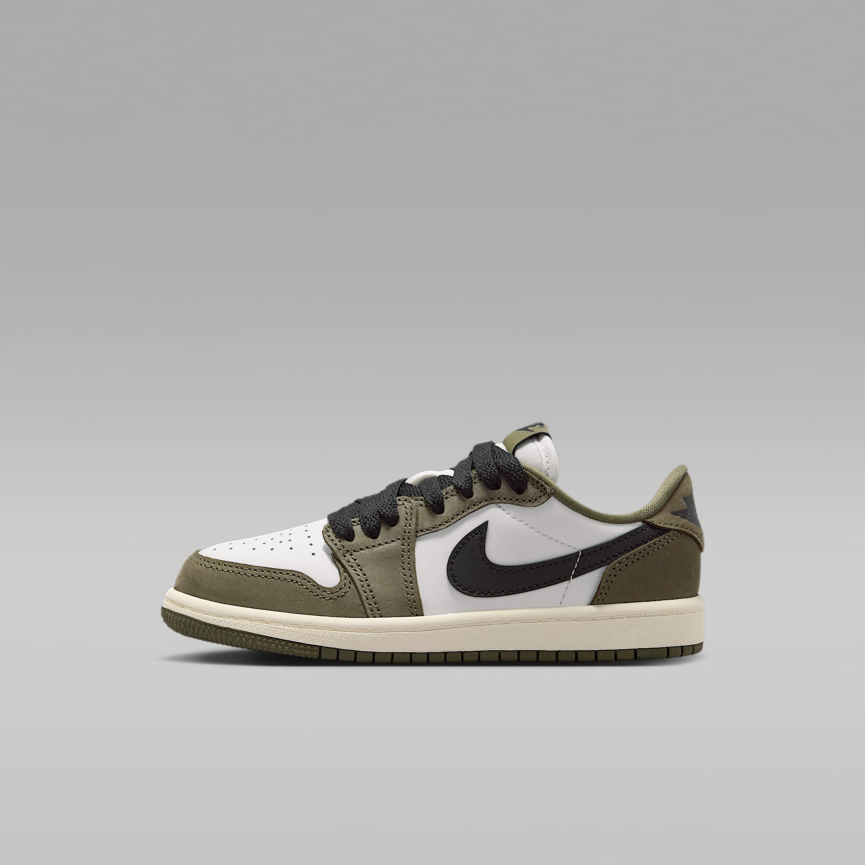 Buty dla małych dzieci Air Jordan 1 Retro Low „Medium Olive and Summit White”