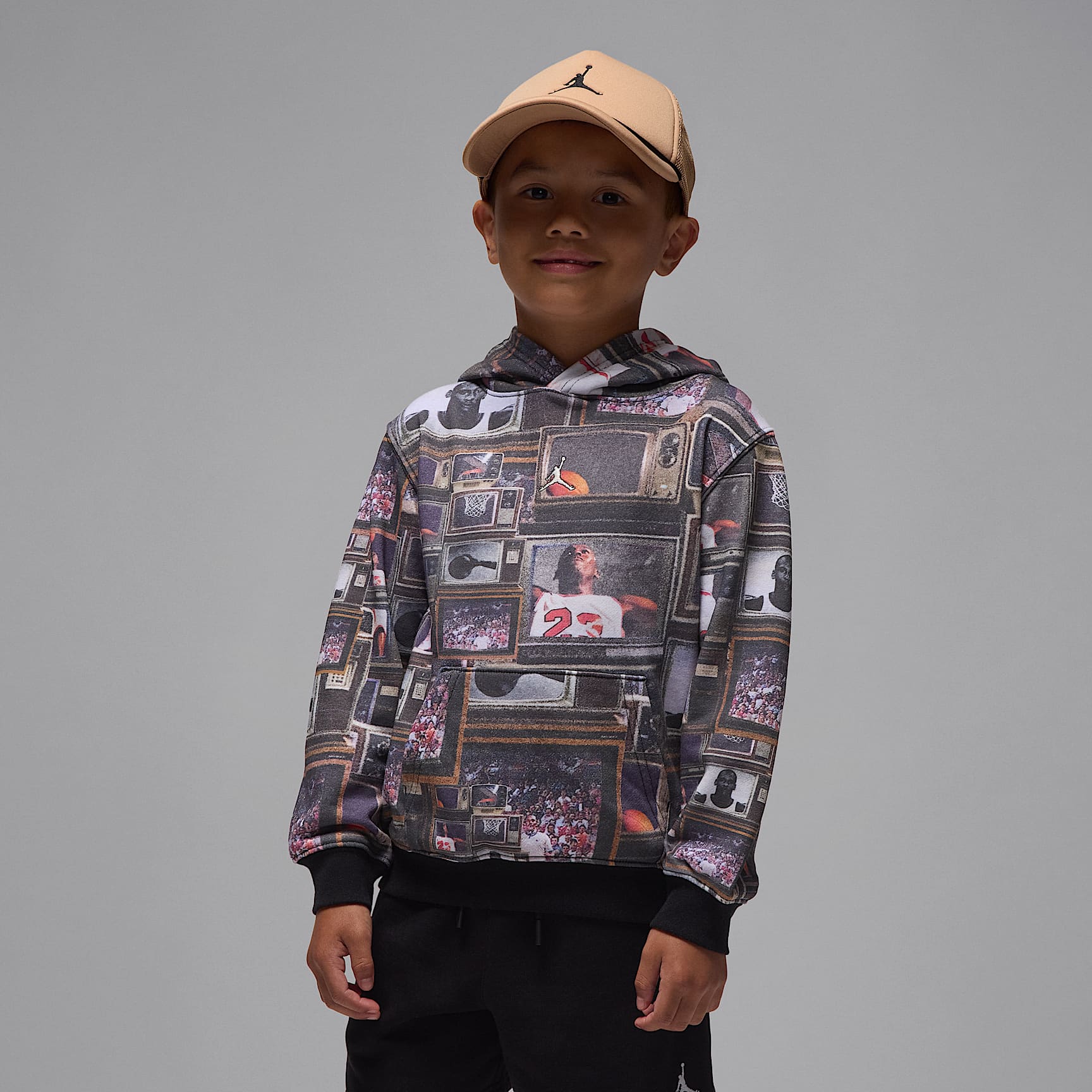 Sudadera con gorro sin cierre de French Terry para niños de preescolar Jordan