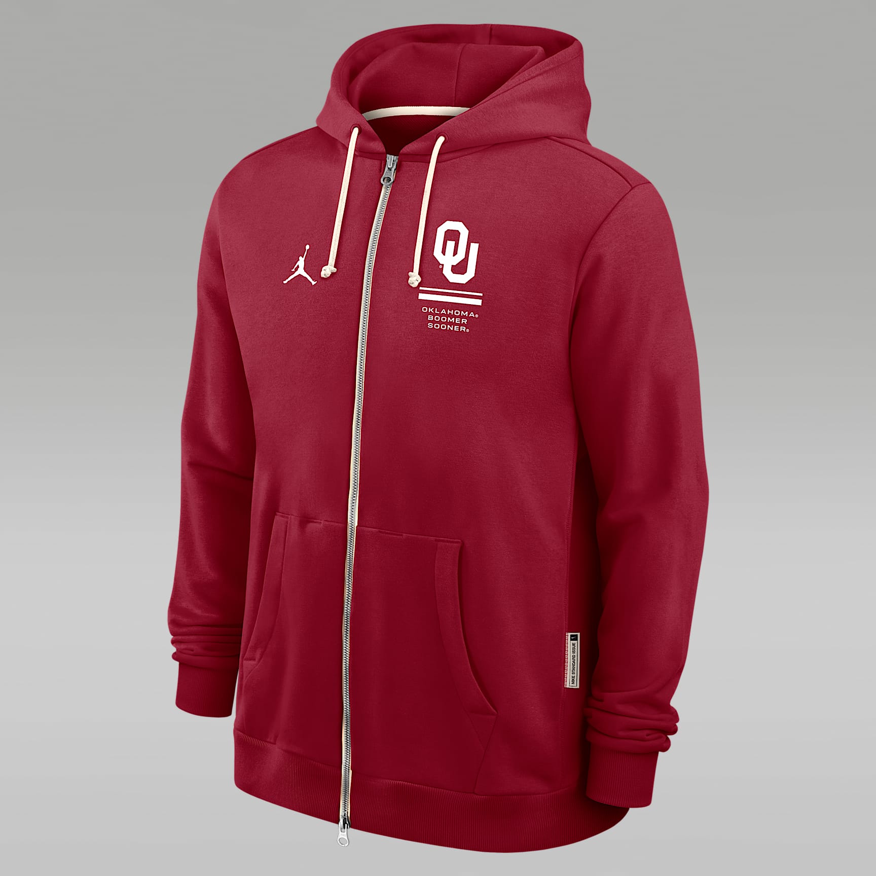 Oklahoma Sideline Standard Issue Men's Jordan Brand Dri-FIT College Full-Zip Hoodie