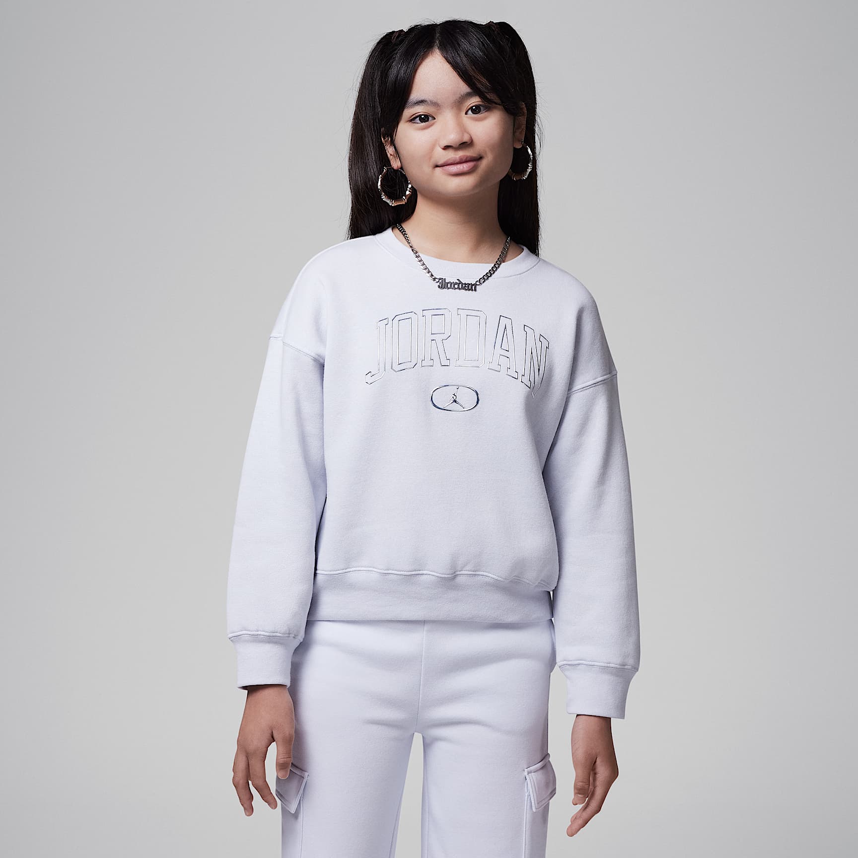 Sudadera de cuello redondo 1st Baby Blue para niños talla grande Jordan