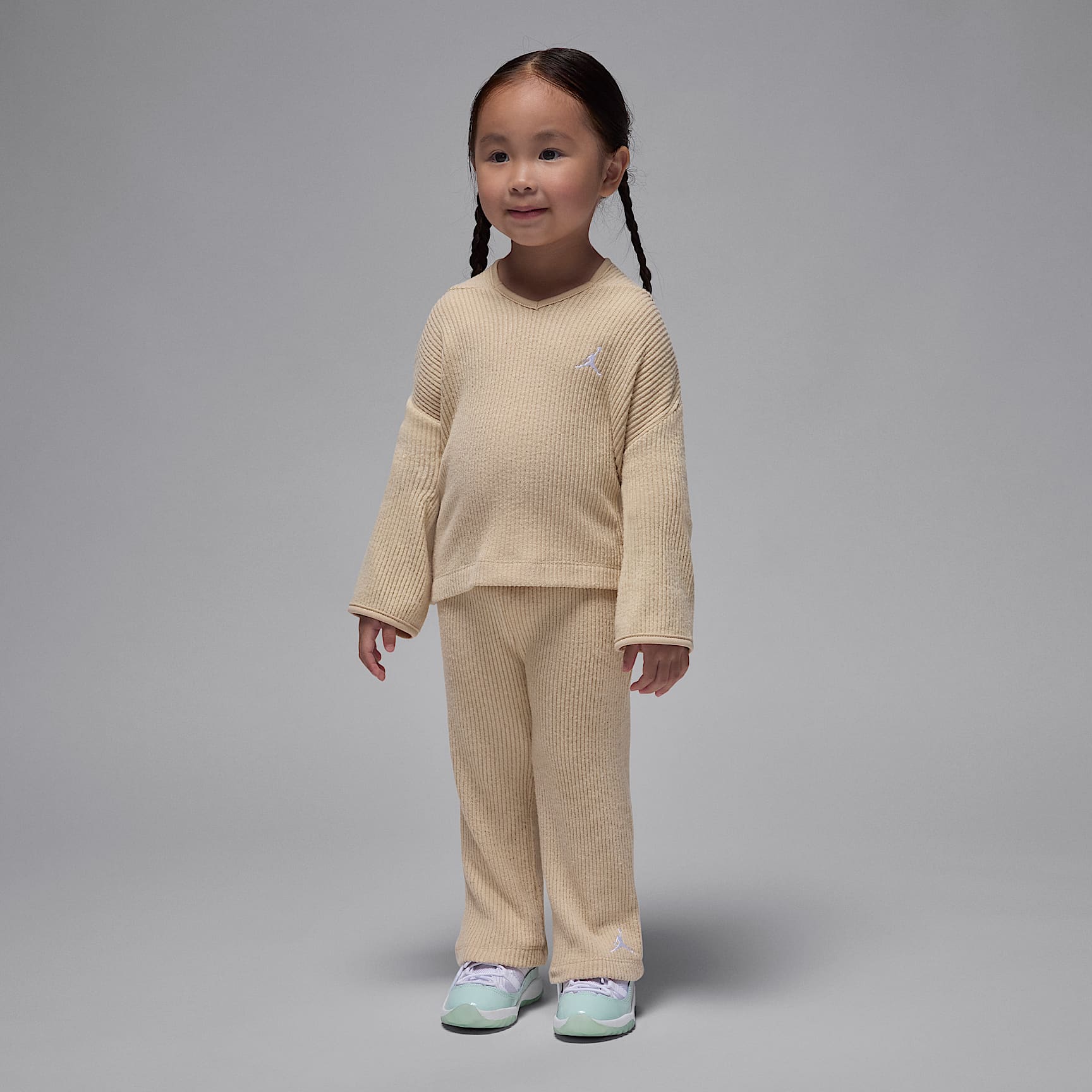 Todelt Jordan Heir To The Crown-pullover-sæt i rib til mindre børn