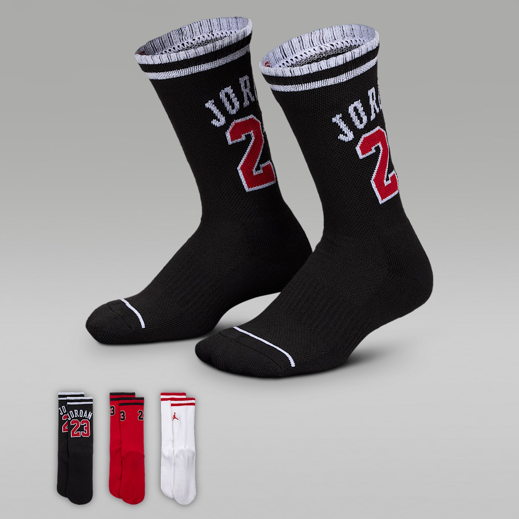 Calcetas universitarias de jersey para niños talla grande (3 pares) Jordan