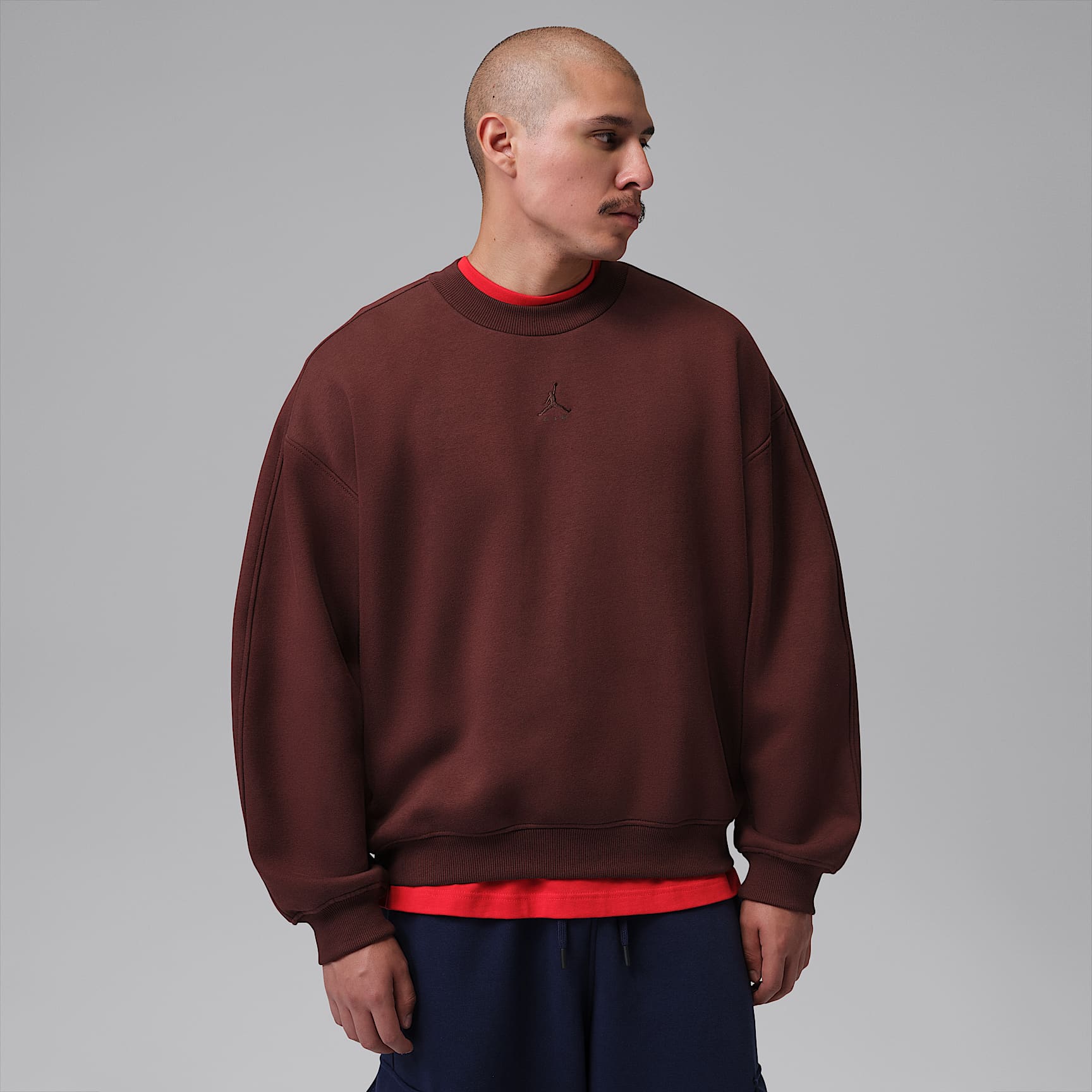 Jordan Brooklyn Men's Oversized Fleece Crew-Neck Sweatshirt