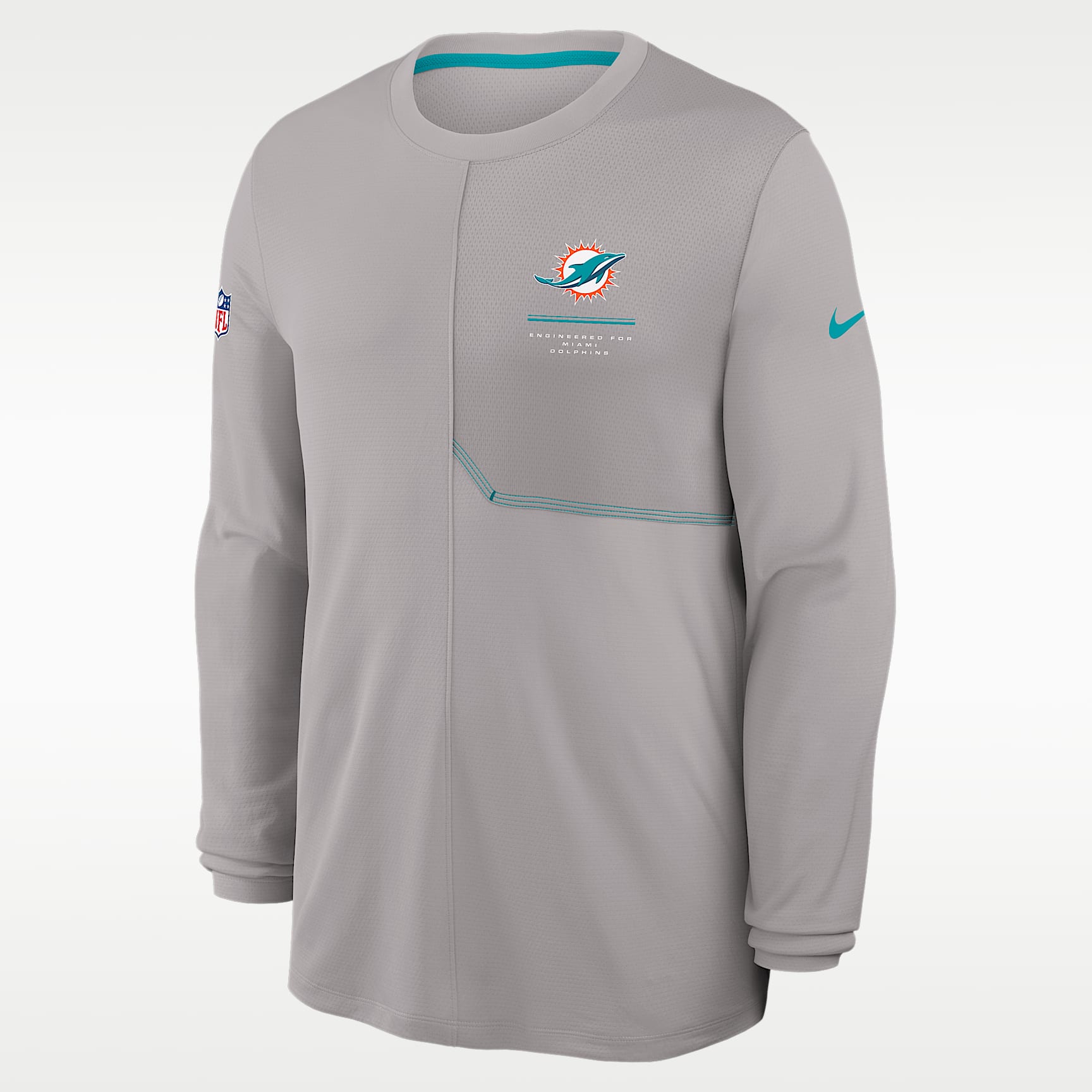 Miami Dolphins Sideline Coach Men's Nike Dri-FIT NFL Long-Sleeve Top