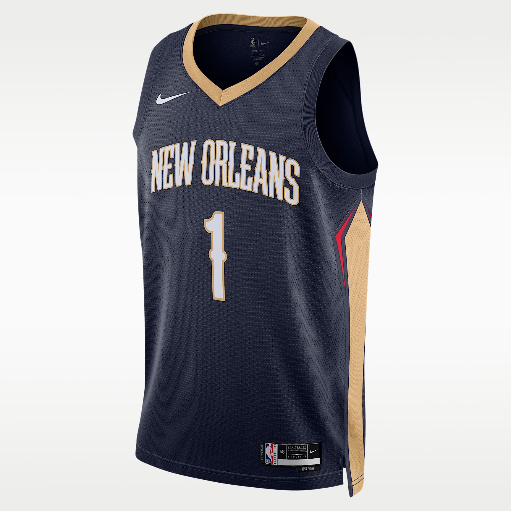 Jersey Nike Dri-FIT de la NBA Swingman para hombre New Orleans Pelicans Icon Edition