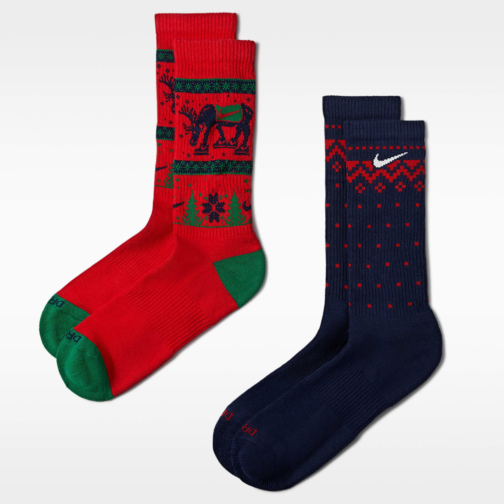 Nike Everyday Plus Cushioned Winter Wonderland Crew Socks (2 Pairs)