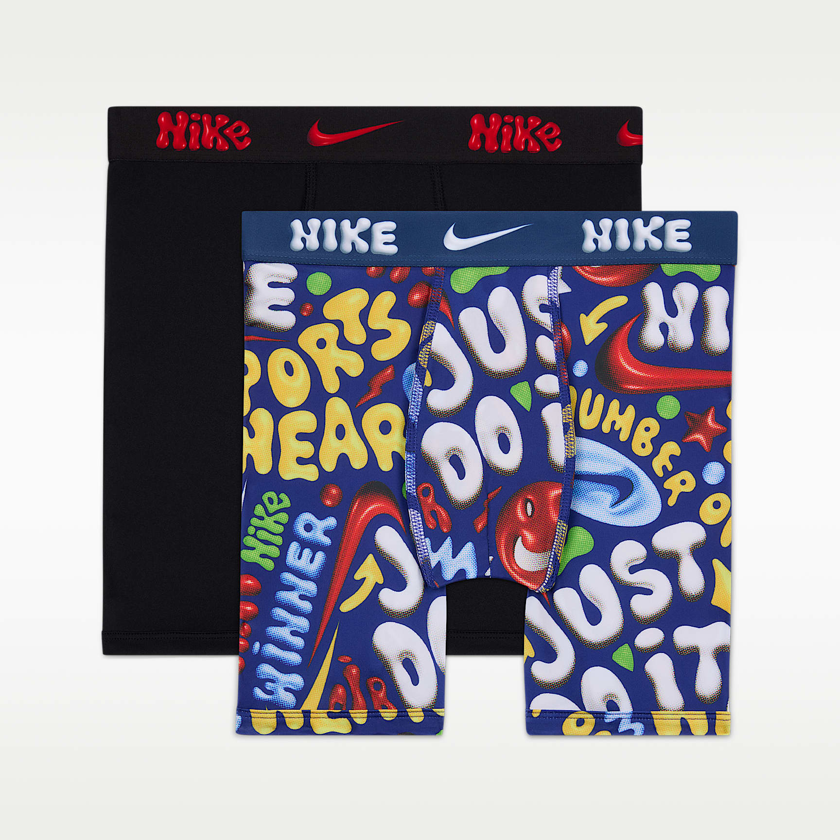 Ropa interior larga estampada Dri-FIT para niños talla grande (paquete de 2) Nike