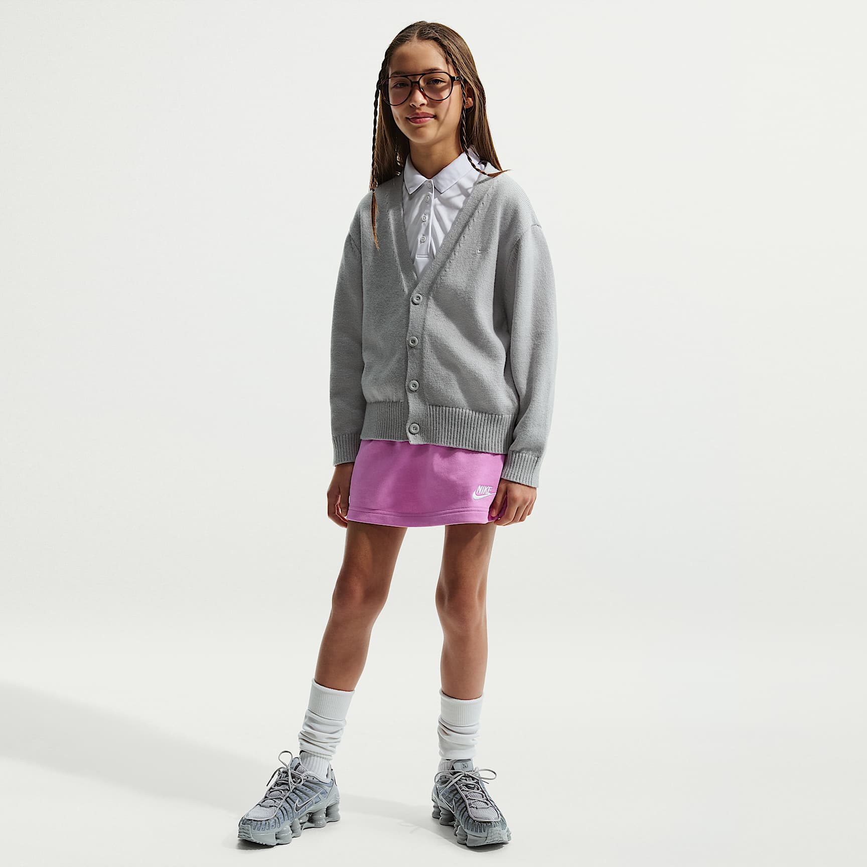 Falda de French Terry para niñas talla grande Nike Sportswear Club