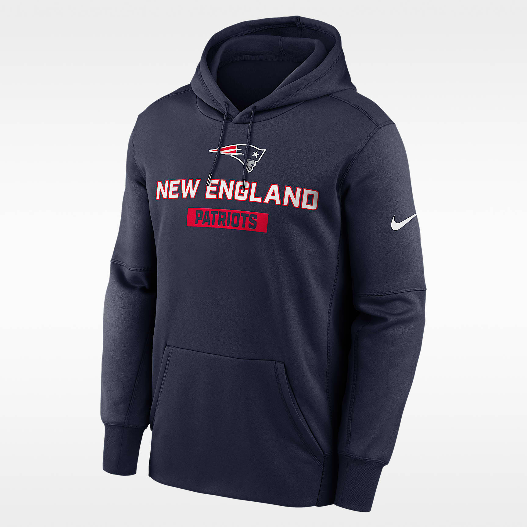 Sudadera con gorro sin cierre Nike Therma de la NFL para hombre New England Patriots Toss Sweep