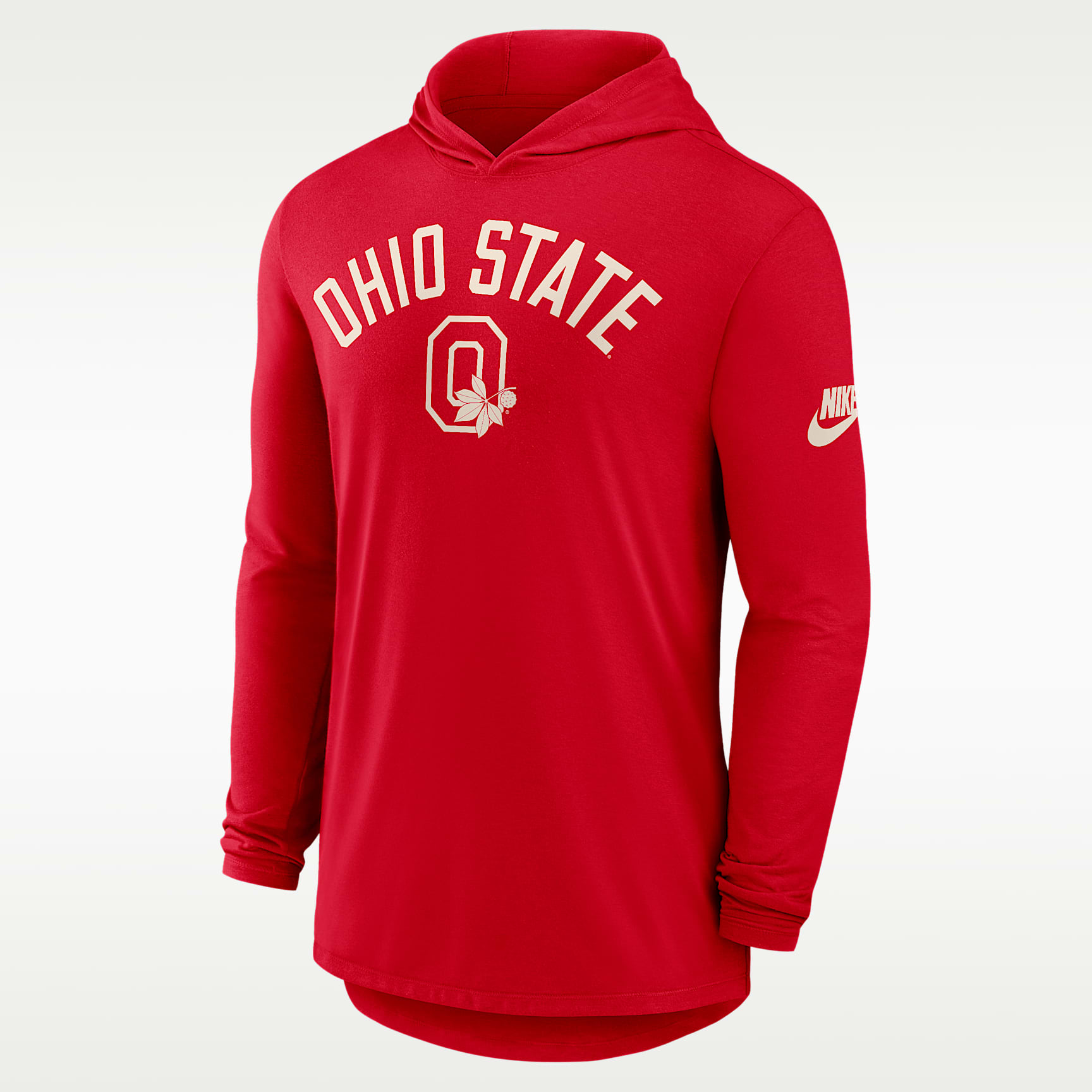 Playera con gorro de manga larga universitaria Nike Dri-FIT para hombre Ohio State Legacy Arch