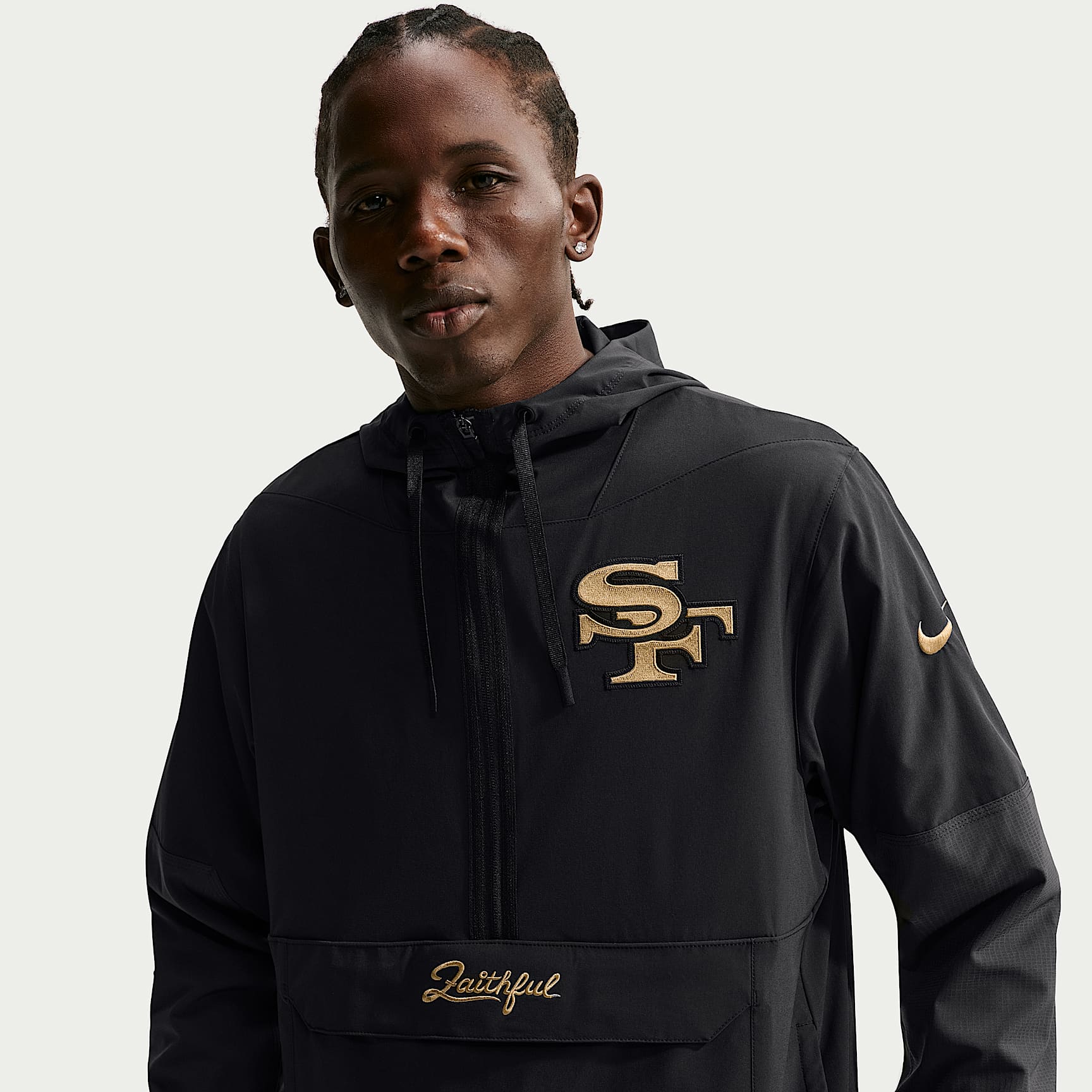 San Francisco 49ers Rivalries Collection Sideline Anorak Men's Nike NFL 1/2-Zip Hooded Jacket