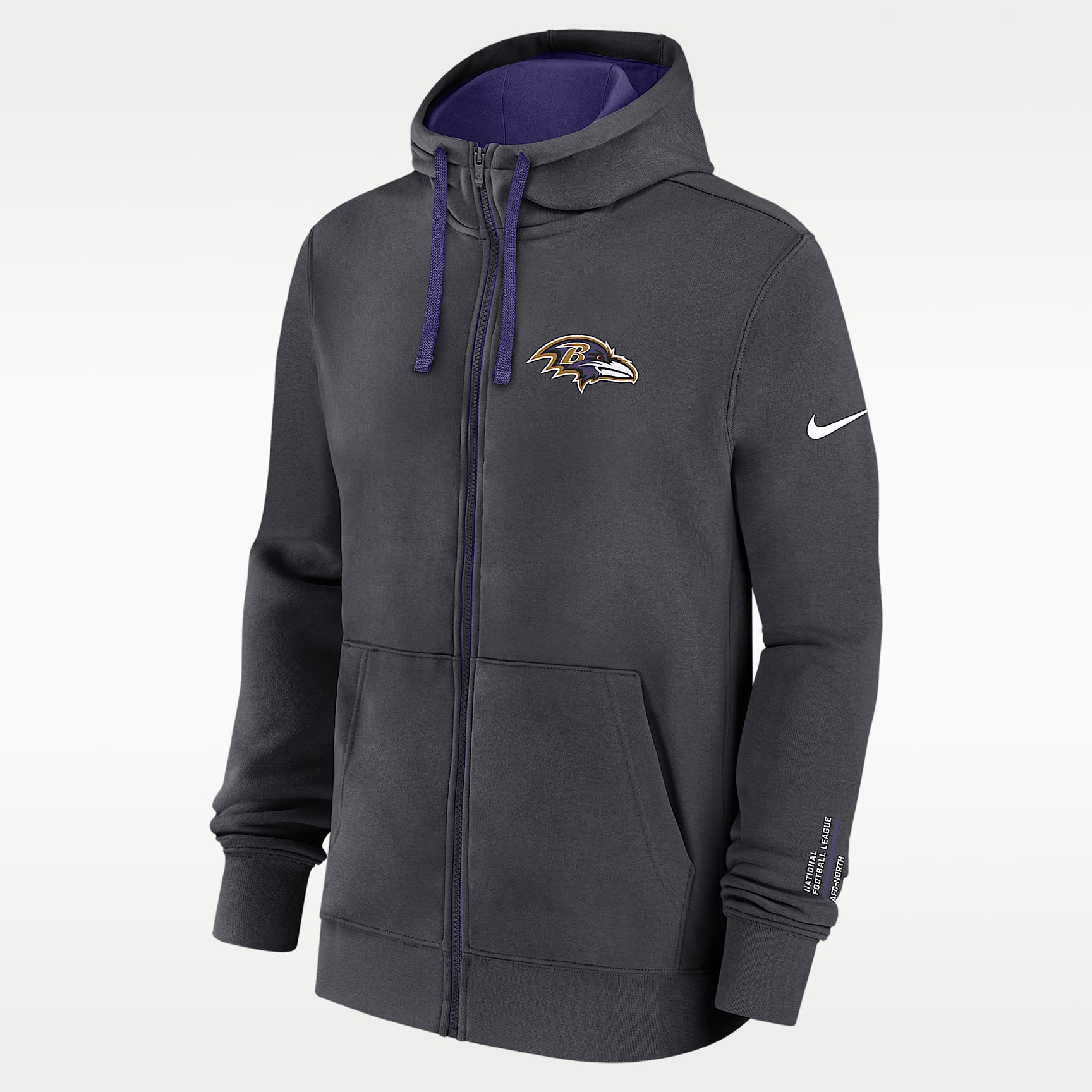 Baltimore Ravens Playbook Page Club Men's Nike NFL Full-Zip Hoodie