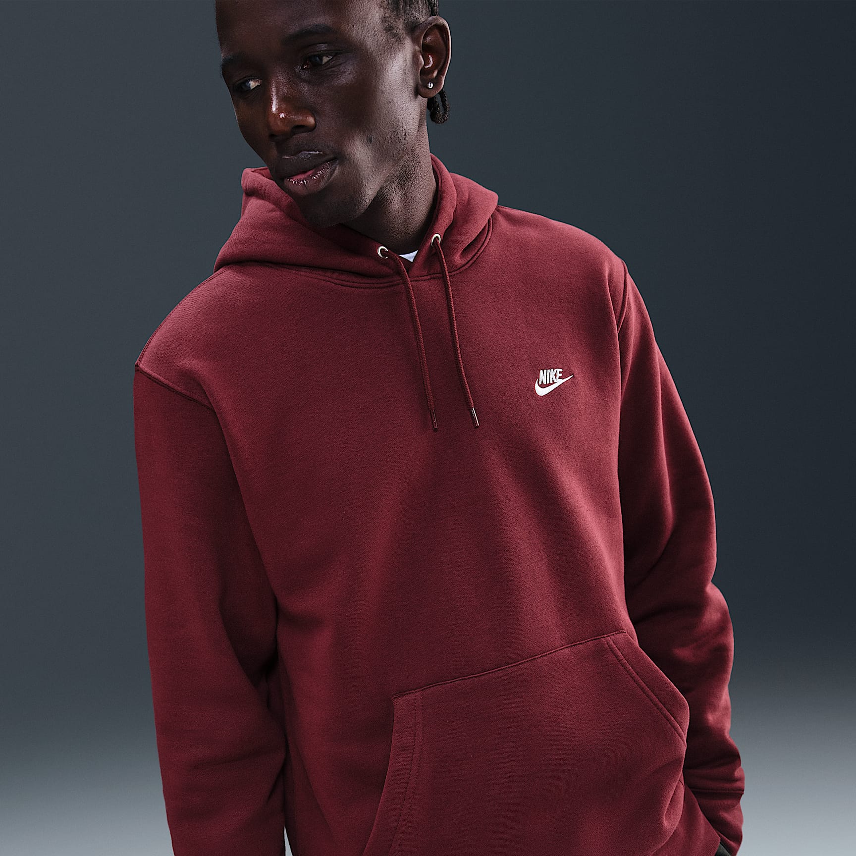 Sudadera con gorro sin cierre de tejido Fleece para hombre Nike Club