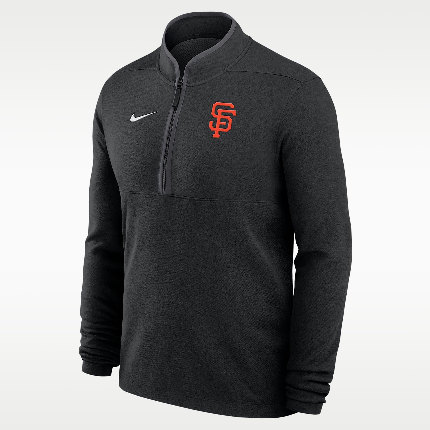 Playera de manga larga Nike Dri-FIT de la MLB de medio cierre para hombre San Francisco Giants Victory