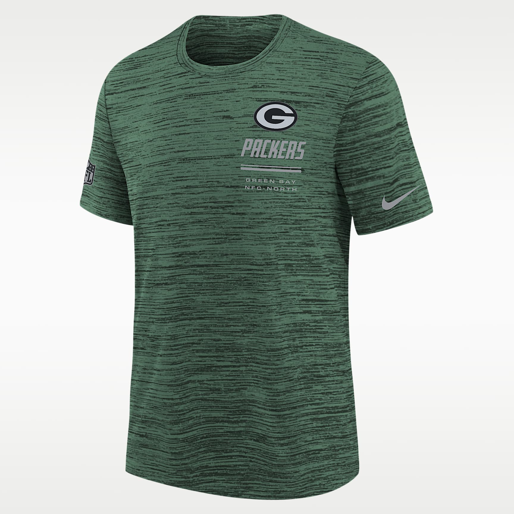 Playera Nike Dri-FIT de la NFL para niños talla grande Green Bay Packers Sideline Team Issue Velocity