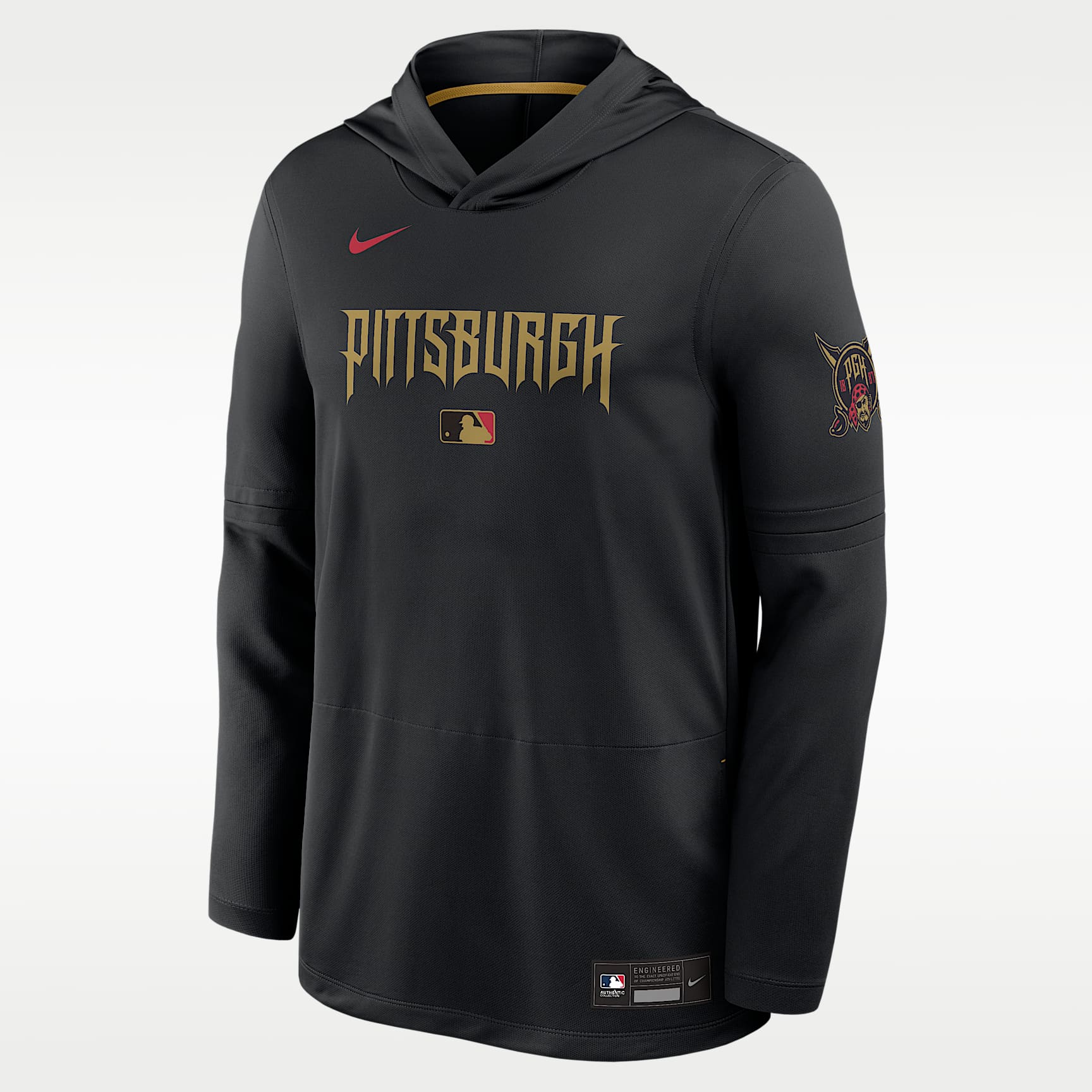 Pittsburgh Pirates City Connect Men's Nike Dri-FIT MLB Long-Sleeve Hooded Top