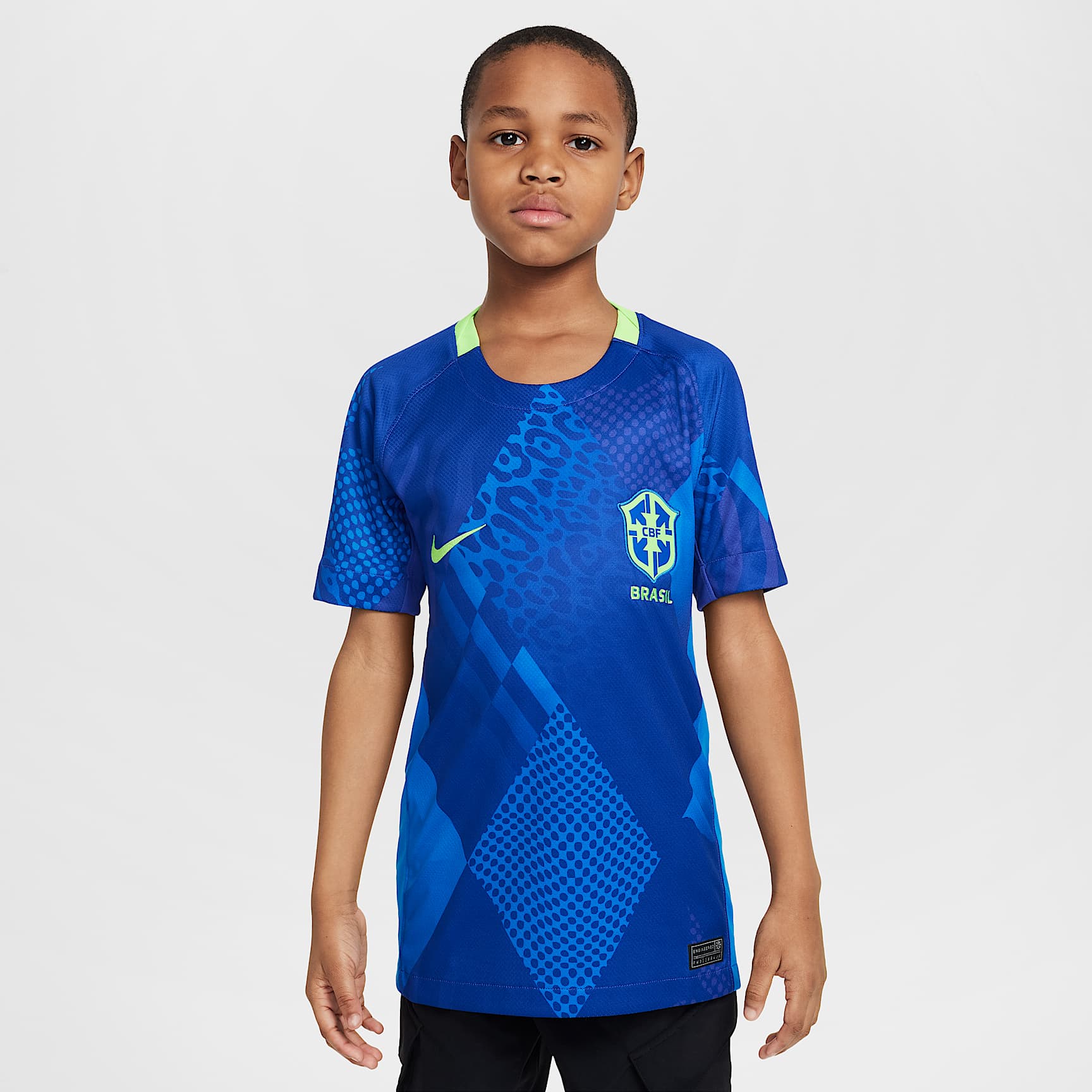Brasilien 2025 Stadium Away (kvindehold) Nike Dri-FIT Replica-fodboldspillertrøje til større børn