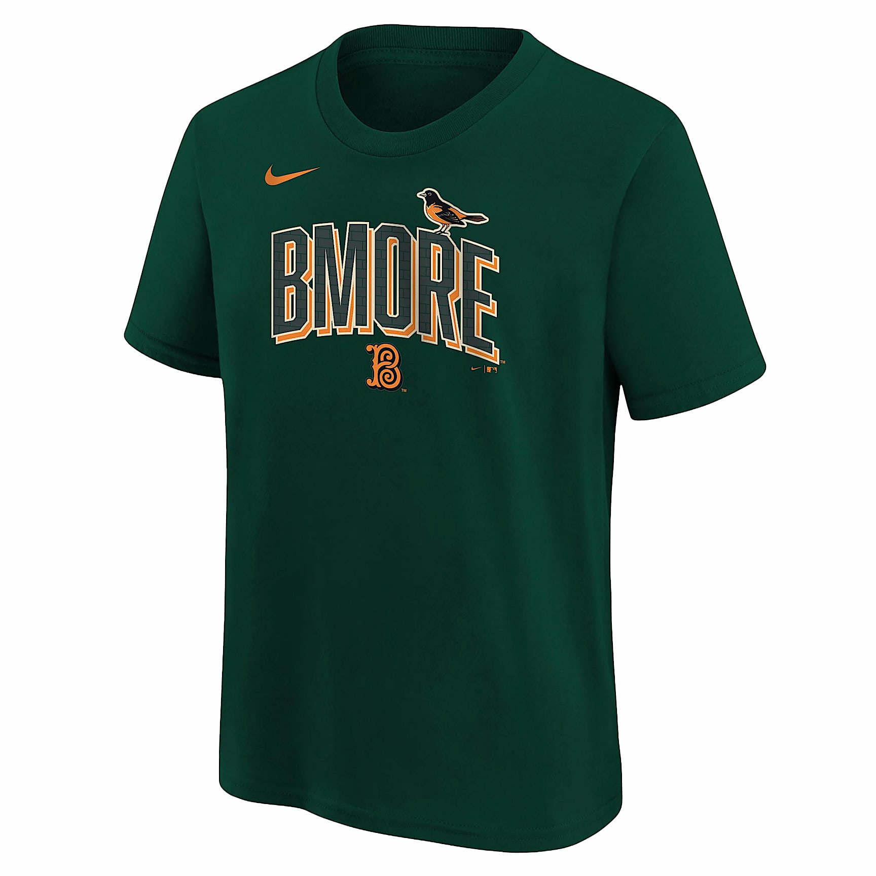 Playera Nike de la MLB para niños talla grande Baltimore Orioles City Connect Wordmark