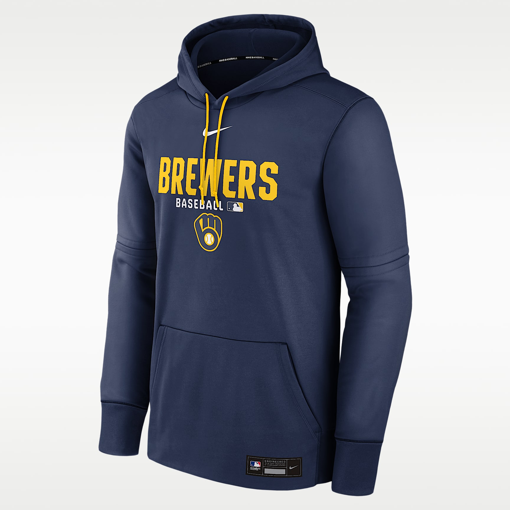 Milwaukee Brewers Authentic Collection Men's Nike Therma MLB Pullover Hoodie
