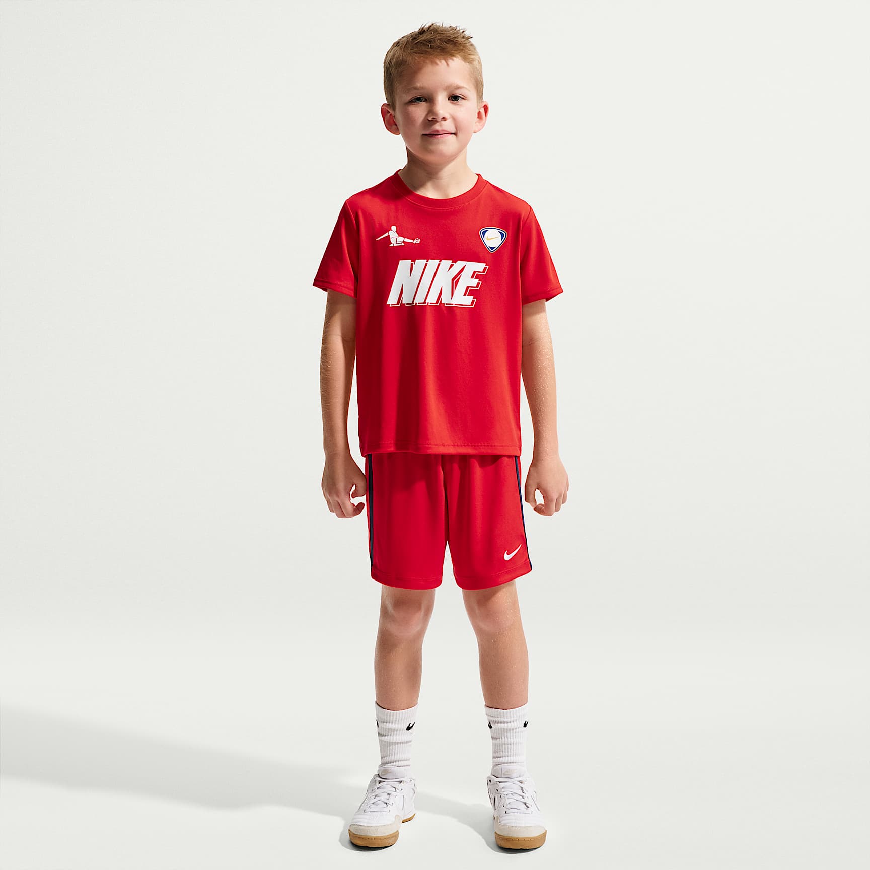 Conjunto de jersey y shorts Dri-FIT para niños talla pequeña Nike Sportswear Goal Mode