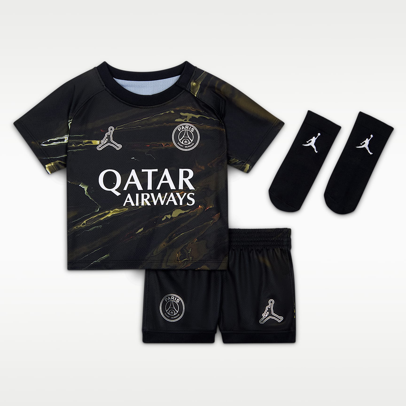 Paris Saint-Germain 2026 Stadium Night Edition Jordan Replika dreiteiliges Fußballtrikot-Set (Babys und Kleinkinder)