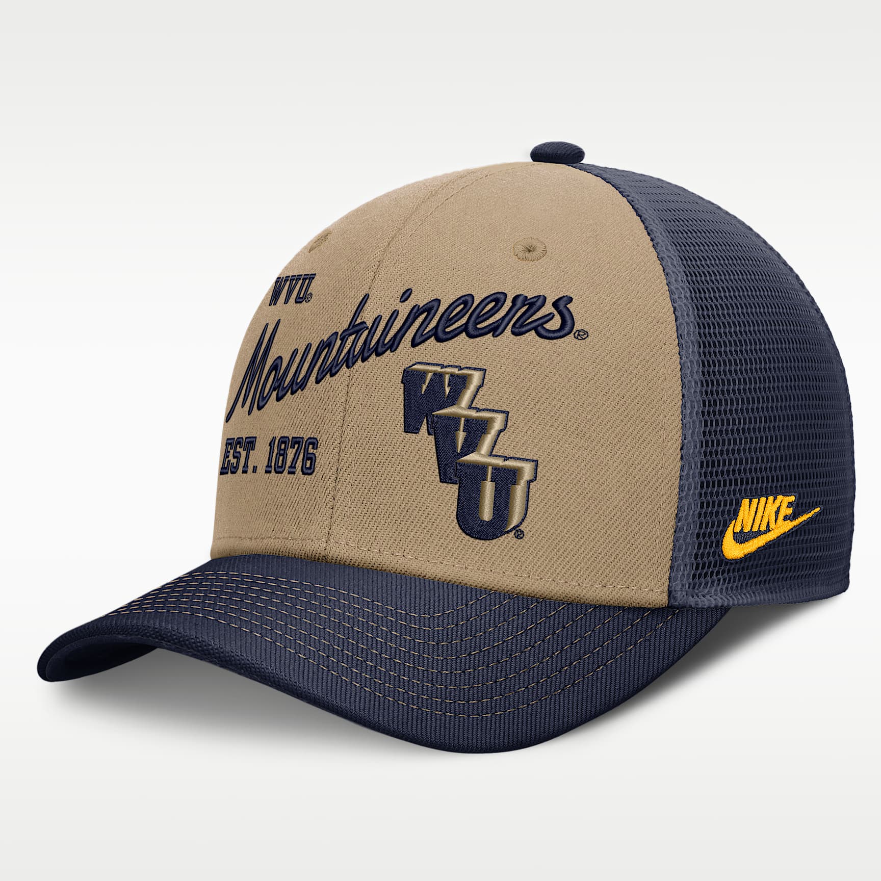 West Virginia Legacy Rise Men's Nike Dri-FIT College Trucker Adjustable Hat