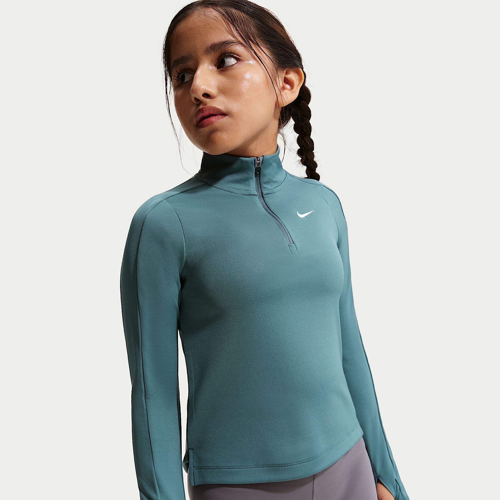 Nike Girls' Dri-FIT Long-Sleeve 1/4-Zip Top
