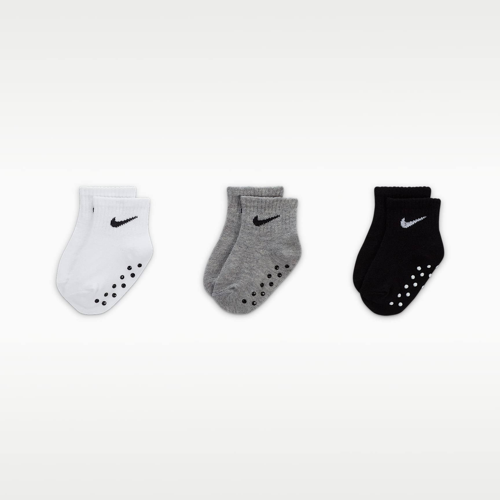 Nike Baby Swoosh Ankle Gripper Socks (3-Pairs)