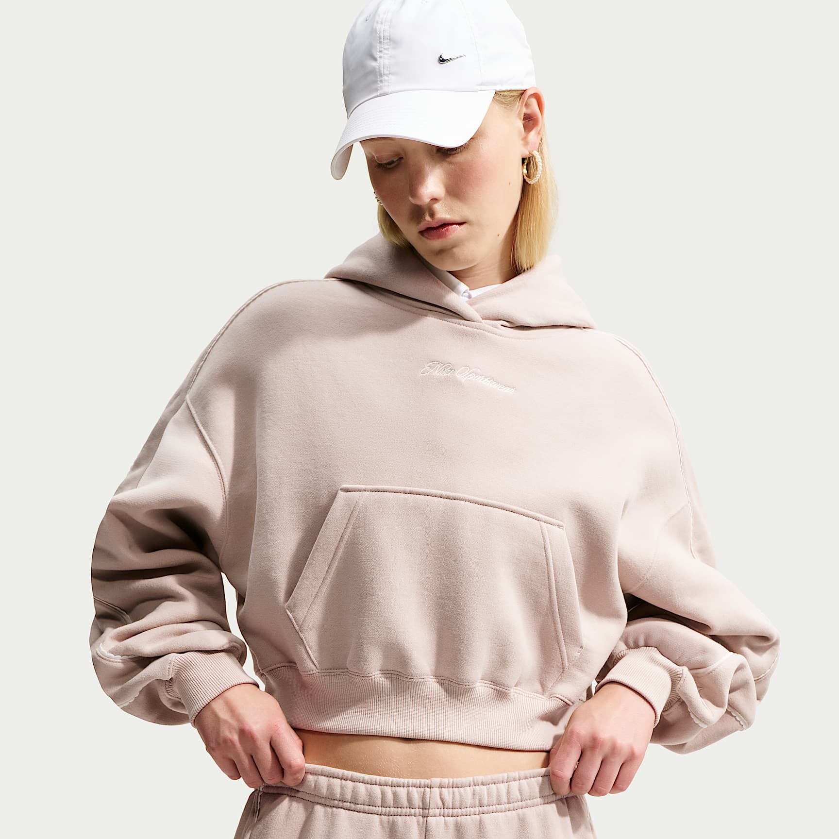 Nike Studio Fleece Medium Weight Women's Cropped Pullover Hoodie