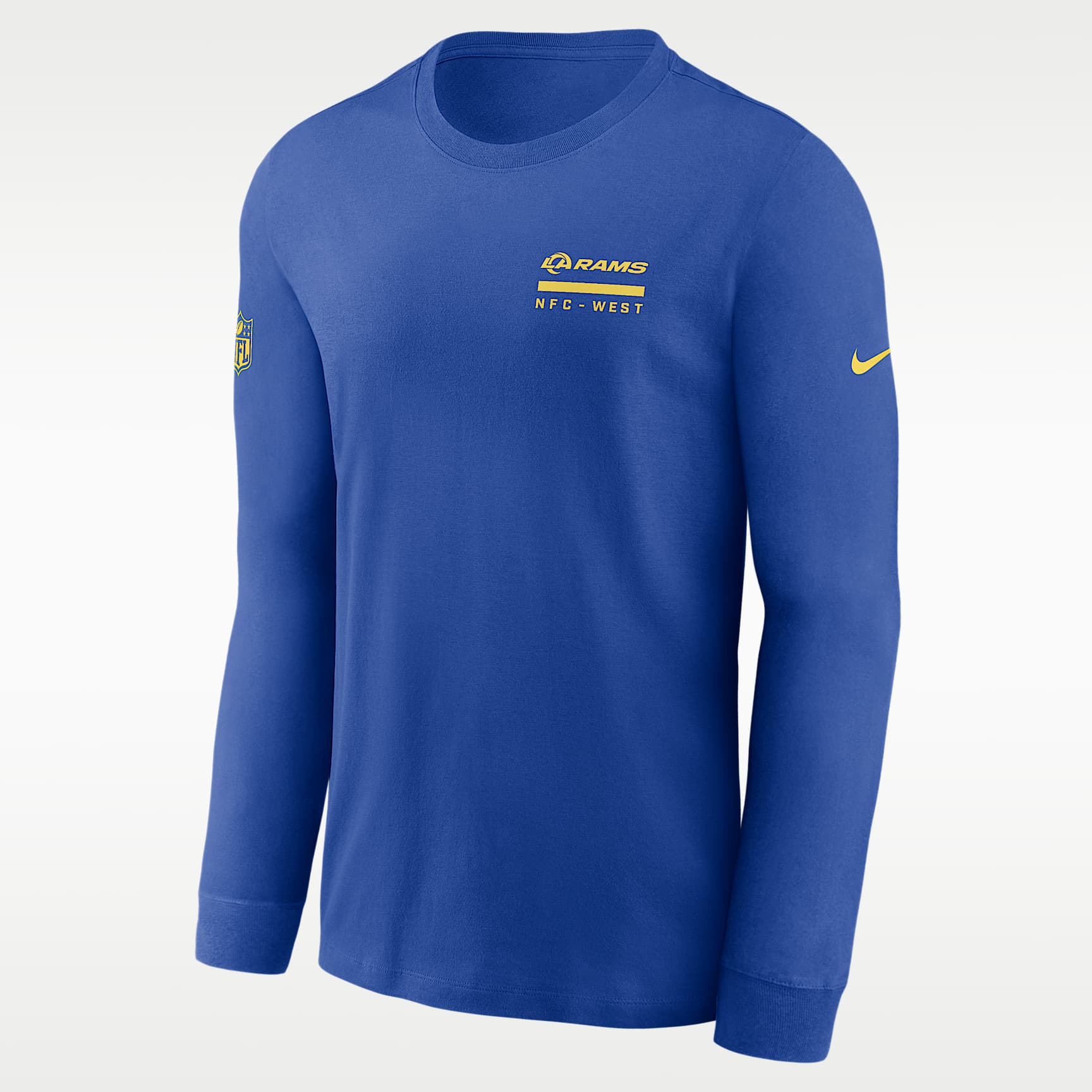 Playera de manga larga Nike Dri-FIT de la NFL para hombre Los Angeles Rams Sideline Team Issue