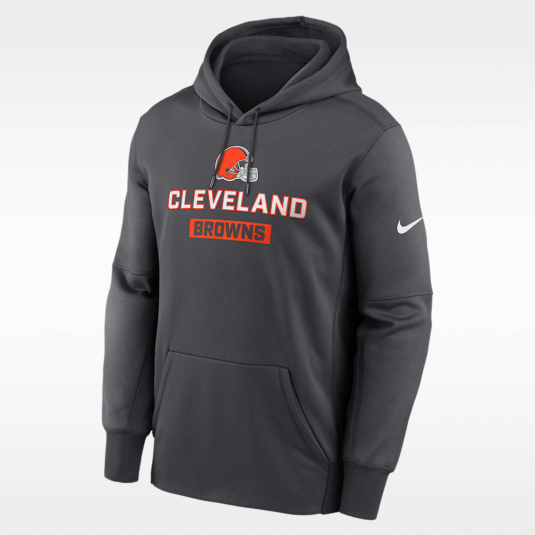Sudadera con gorro sin cierre Nike Therma de la NFL para hombre Cleveland Browns Toss Sweep
