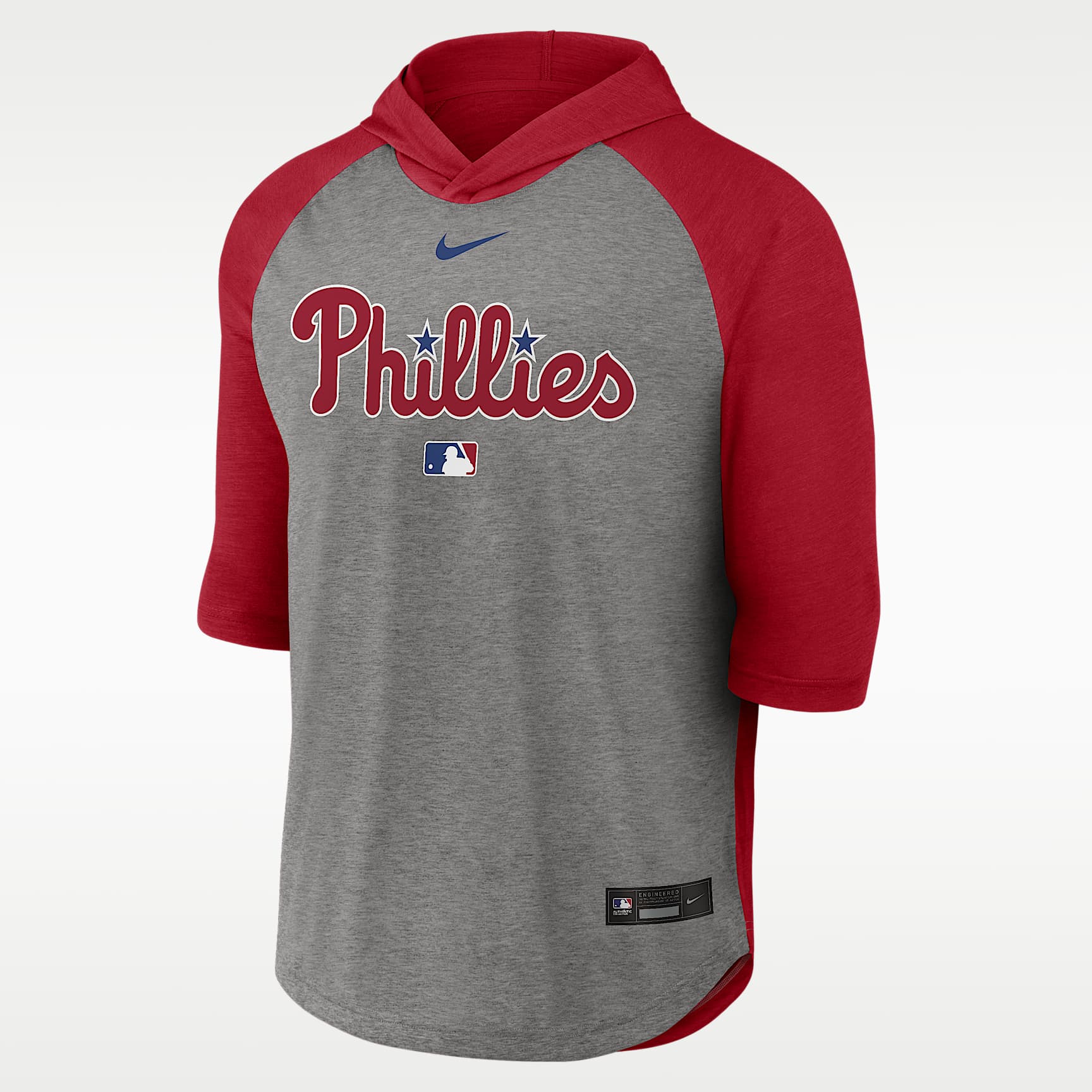 Philadelphia Phillies Authentic Collection Flux Men's Nike Dri-FIT MLB 3/4-Sleeve Hooded T-Shirt