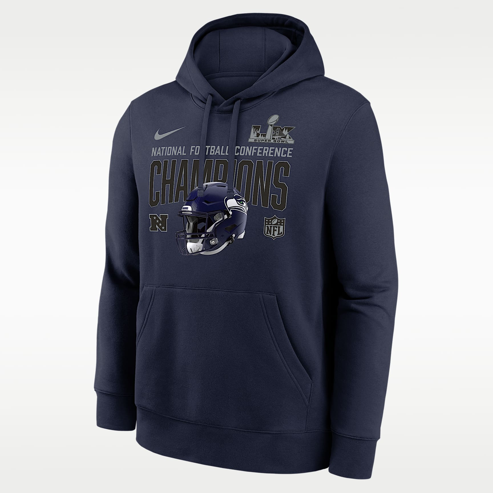 Seattle Seahawks 2026 NFC Champions Glory Shield Men's Nike NFL Pullover Hoodie