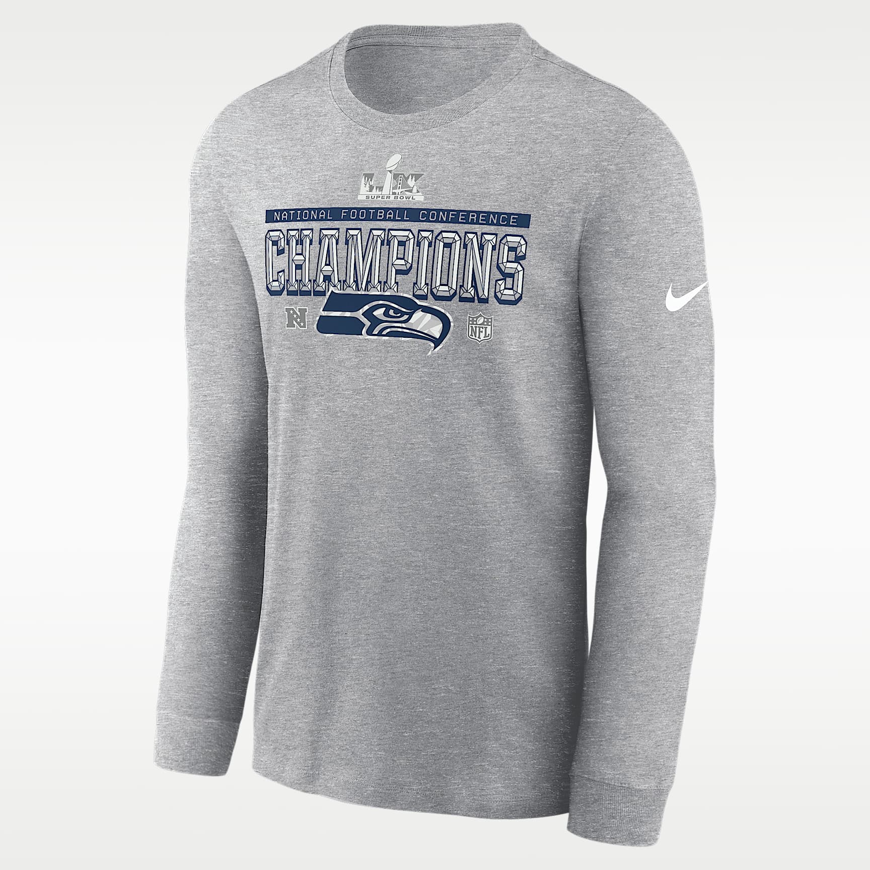 Seattle Seahawks 2026 NFC Champions Trophy Collection Men's Nike NFL Long-Sleeve T-Shirt