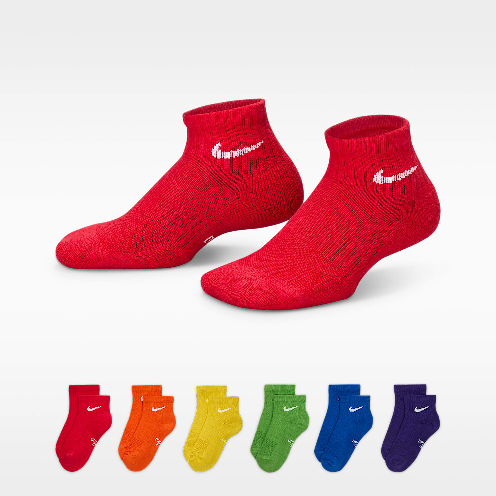 Nike Everyday Kids' Cushioned Ankle Socks (6 Pairs)