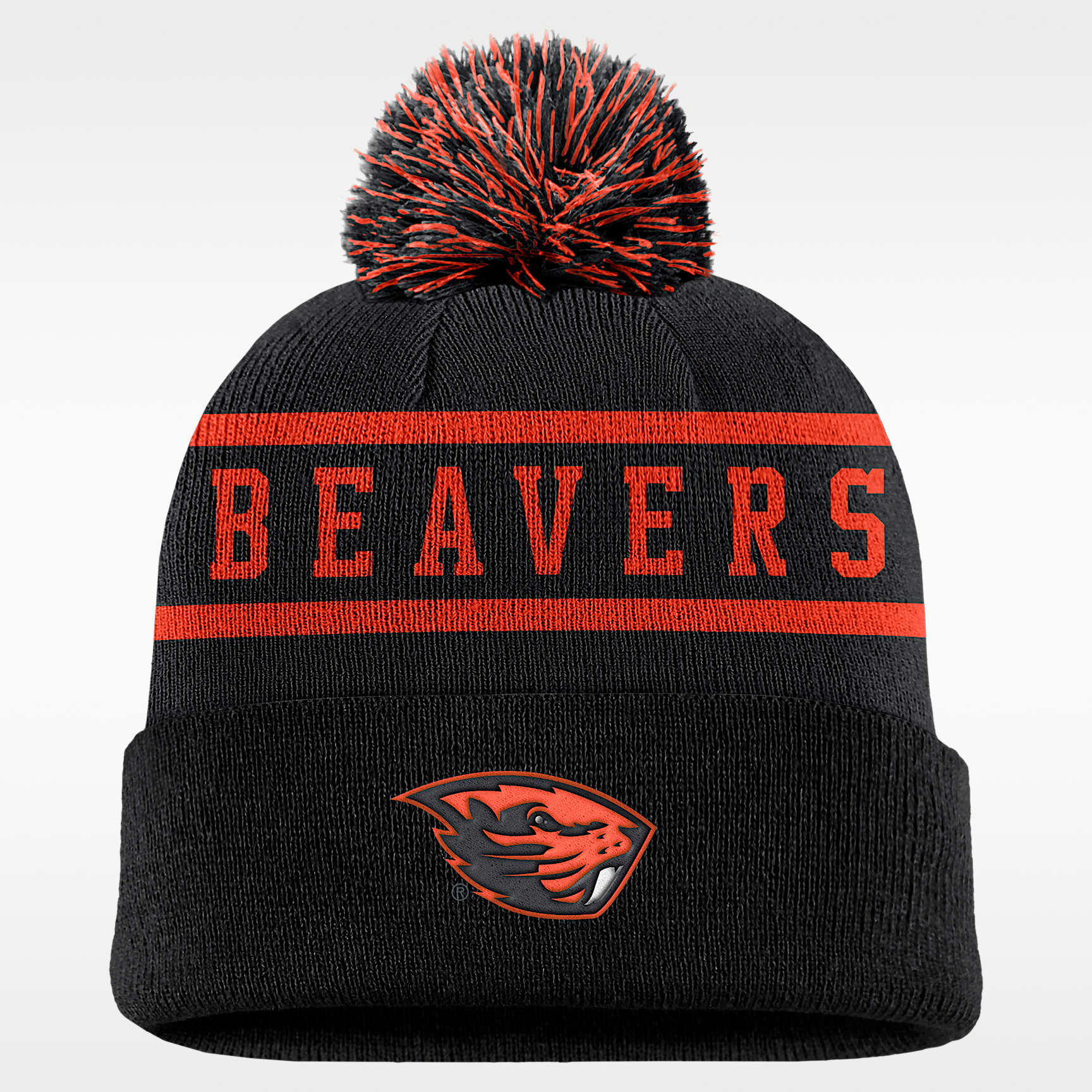 Oregon State Peak Men's Nike College Cuffed Pom Beanie
