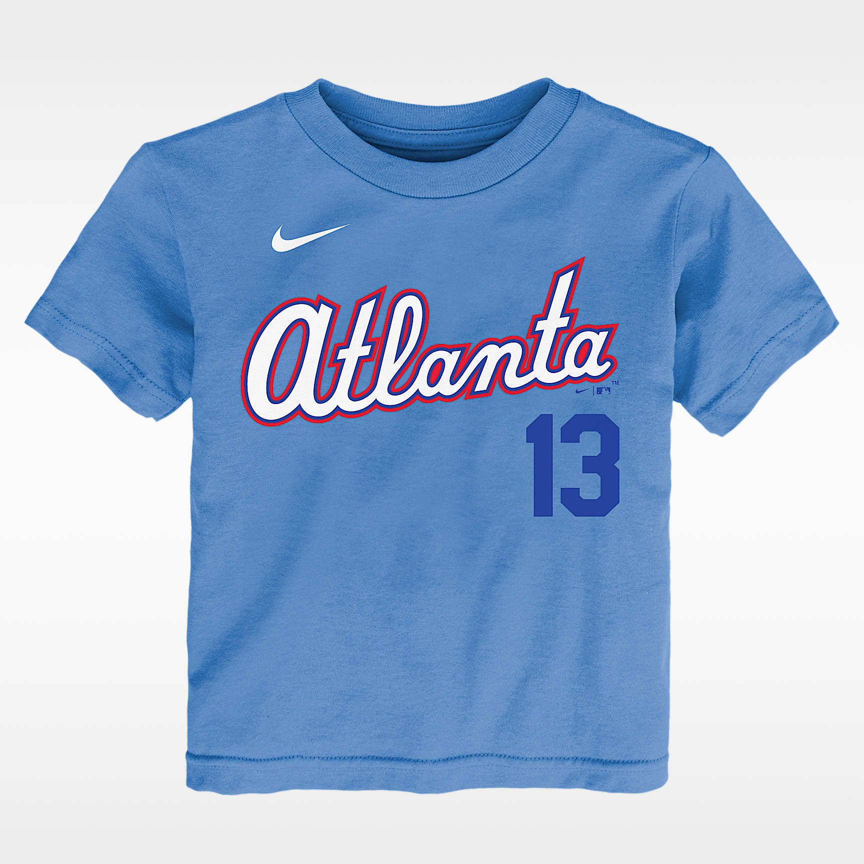 Playera Nike de la MLB infantil Ronald Acuña Jr. Atlanta Braves, edición City Connect