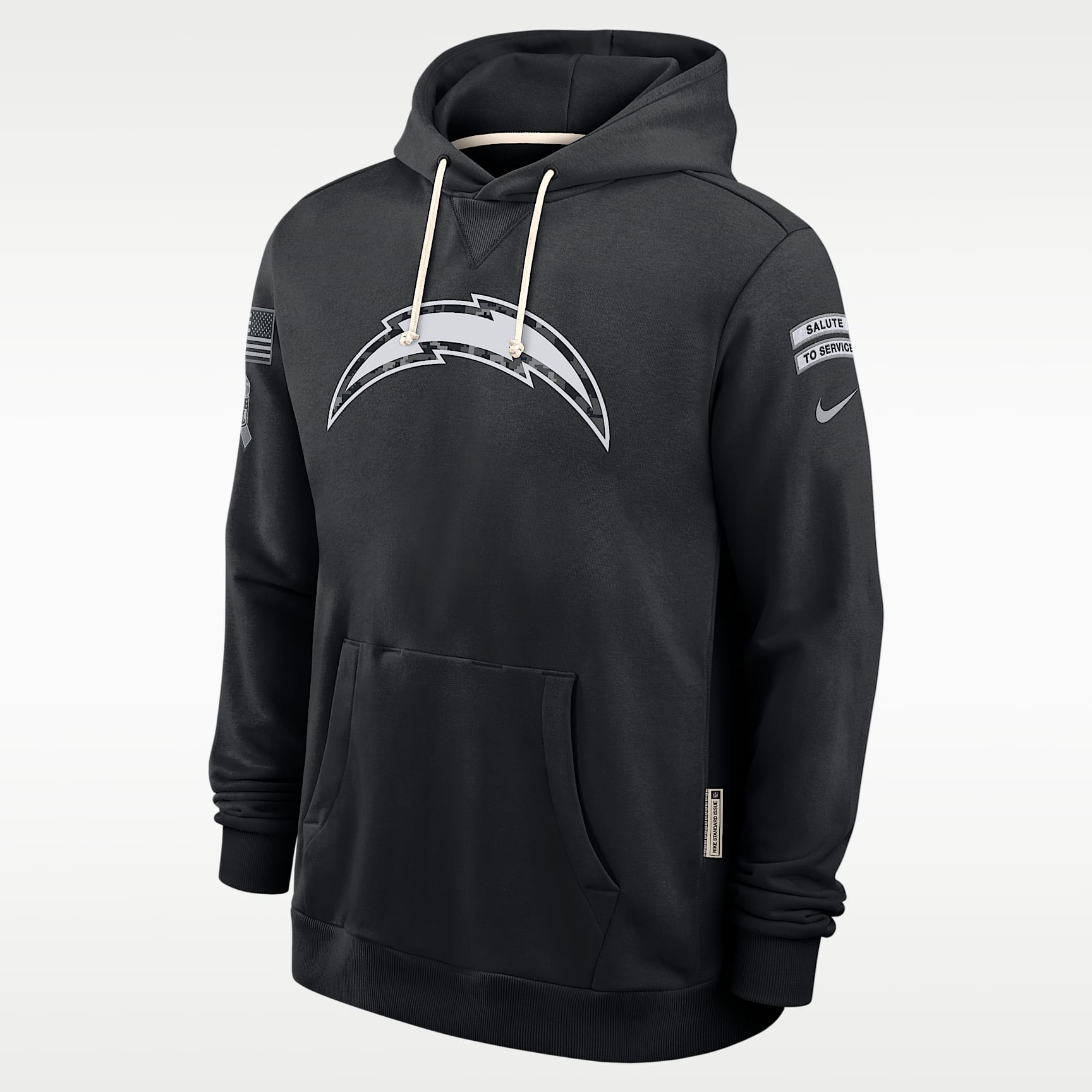Sudadera con gorro sin cierre Nike Dri-FIT de la NFL para hombre Los Angeles Chargers Salute to Service Sideline