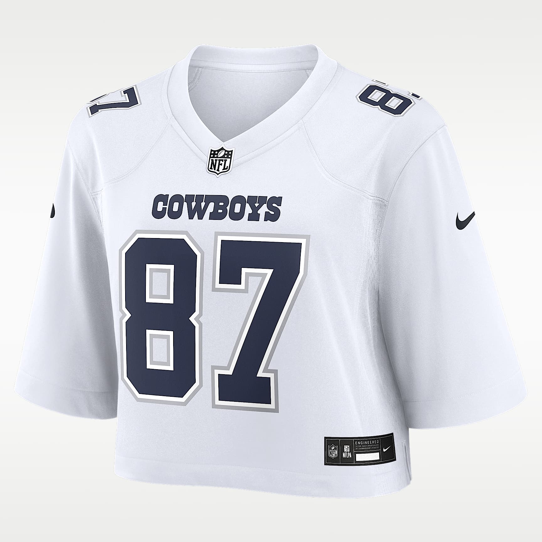 Jake Ferguson Dallas Cowboys Women's Nike NFL Cropped Tundra Game Jersey