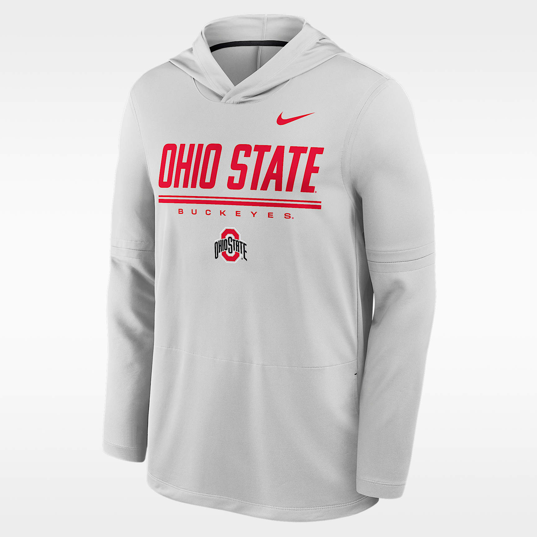 Playera de manga larga universitaria Nike Dri-FIT con gorro para hombre Ohio State Sideline