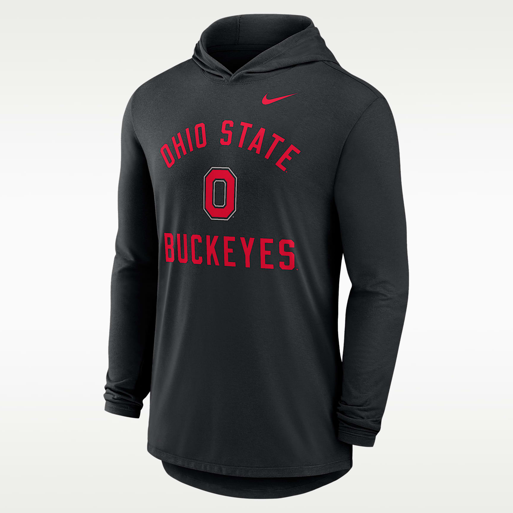 Ohio State Campus Arch Men's Nike Dri-FIT College Long-Sleeve Hooded T-Shirt