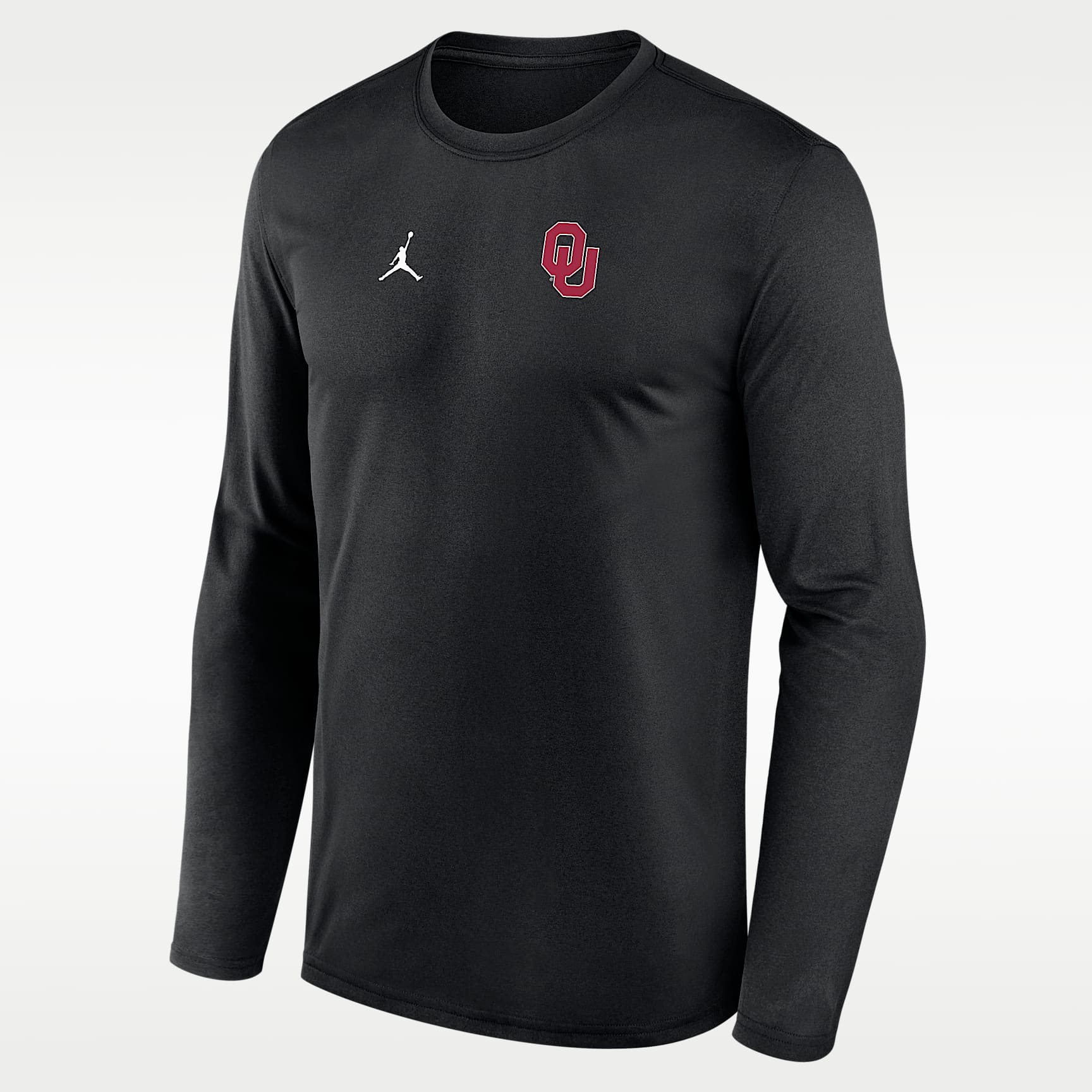 Playera de manga larga universitaria marca Jordan Dri-FIT para hombre Oklahoma Sideline Legend Small Logo