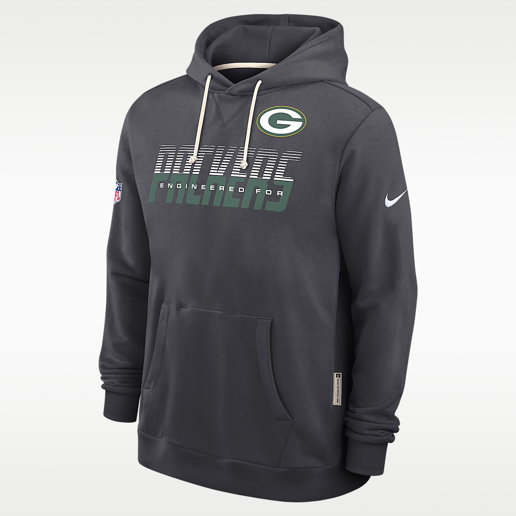 Sudadera con gorro sin cierre Nike Dri-FIT de la NFL para hombre Green Bay Packers Sideline Standard Issue